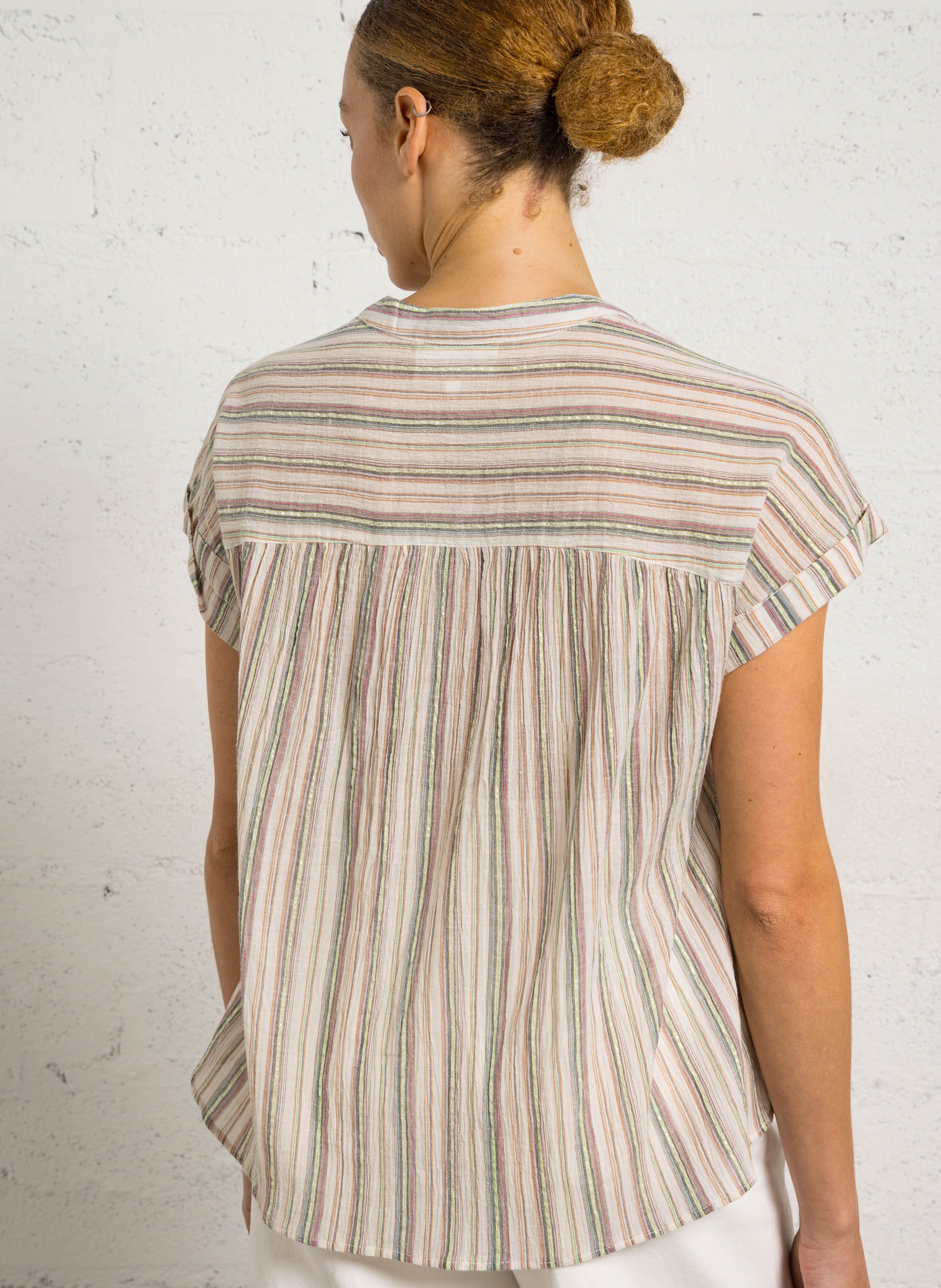 Rundhalsausschnitt gestreiftes Top SUD EXPRESS Mehrfarbig