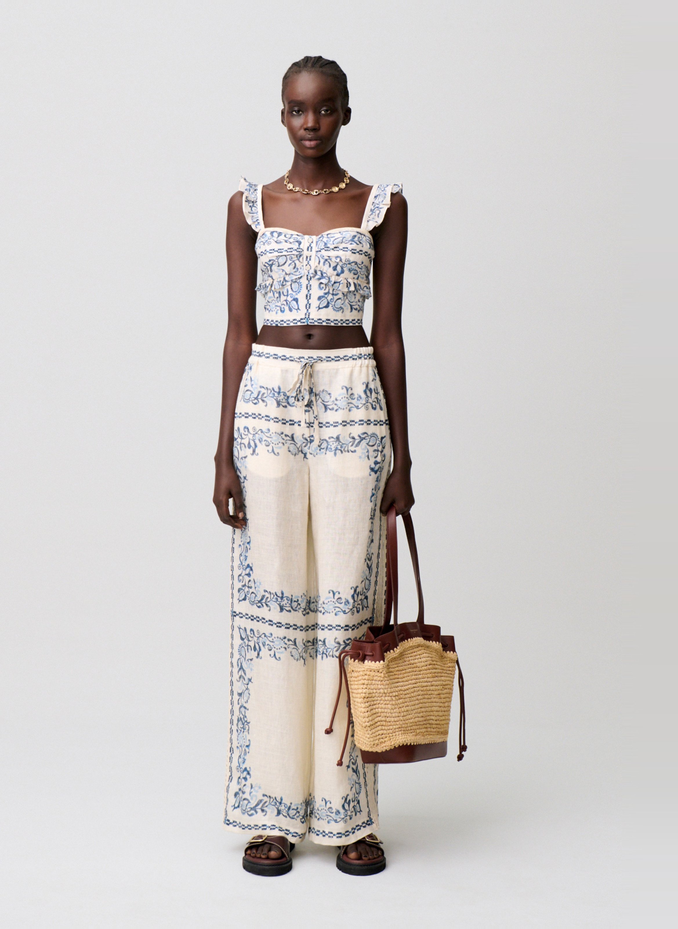 Top court en lin CLAUDIE PIERLOT Multicolore