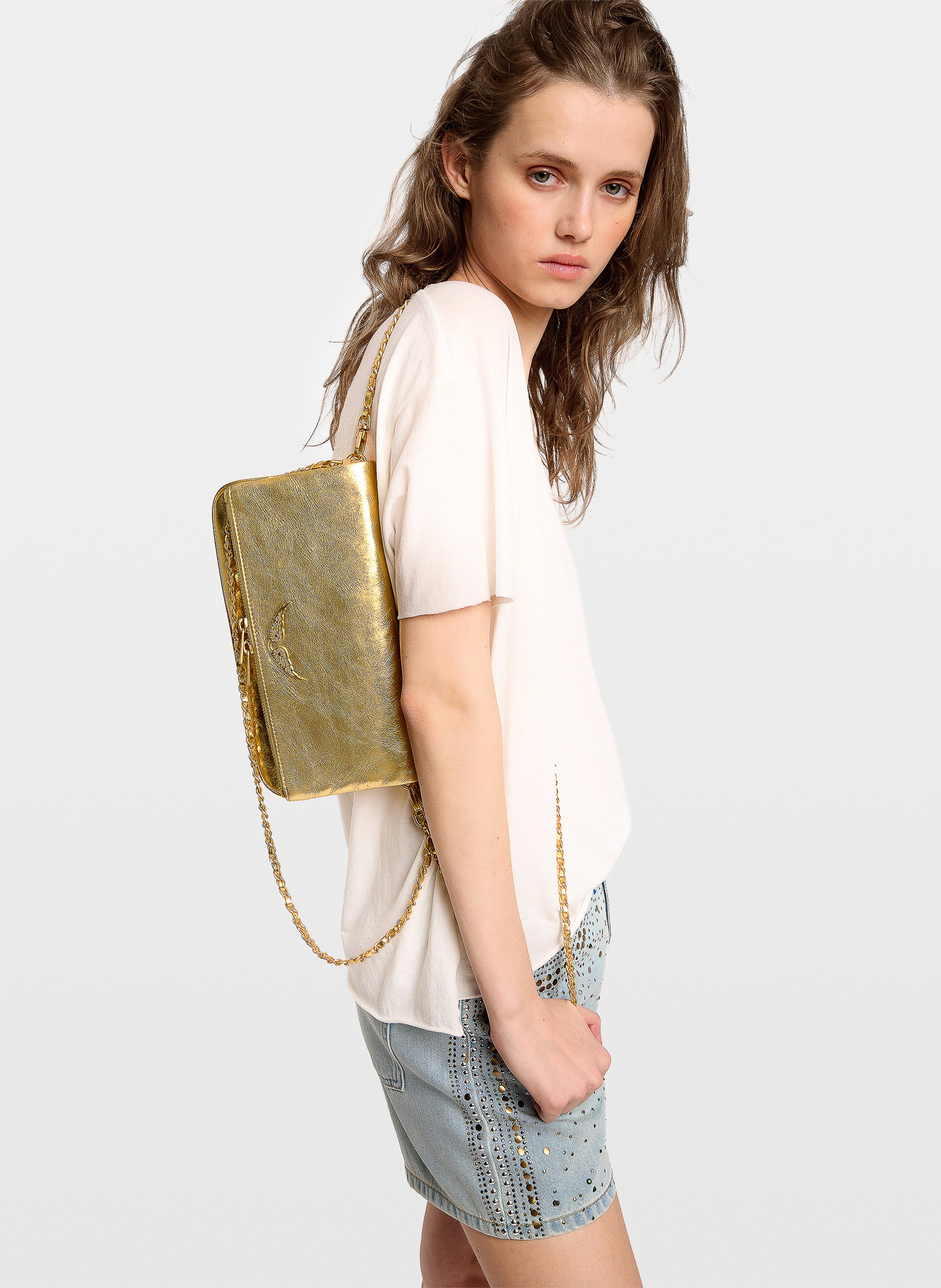 Tee-shirt col V en coton bio ZADIG&VOLTAIRE Blanc