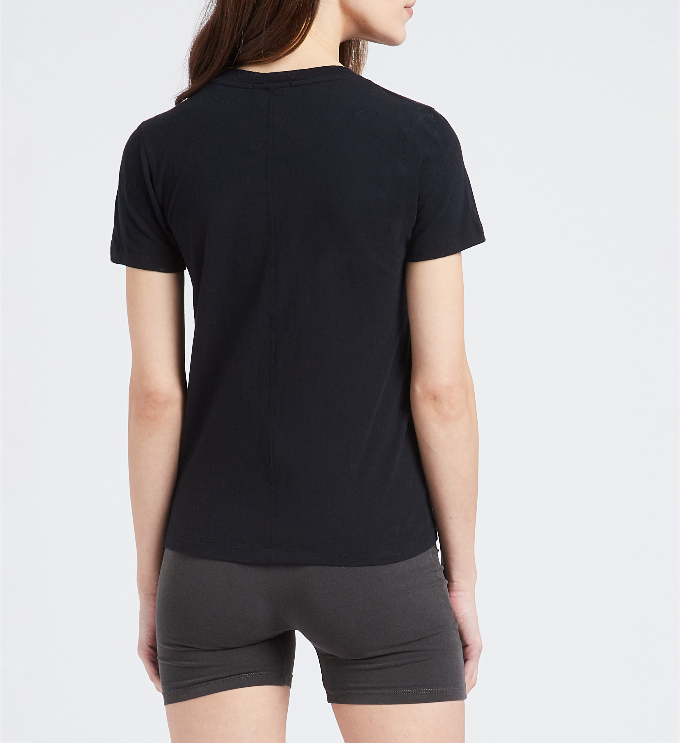 Rundhals-T-Shirt aus Baumwolle AMERICAN VINTAGE Schwarz