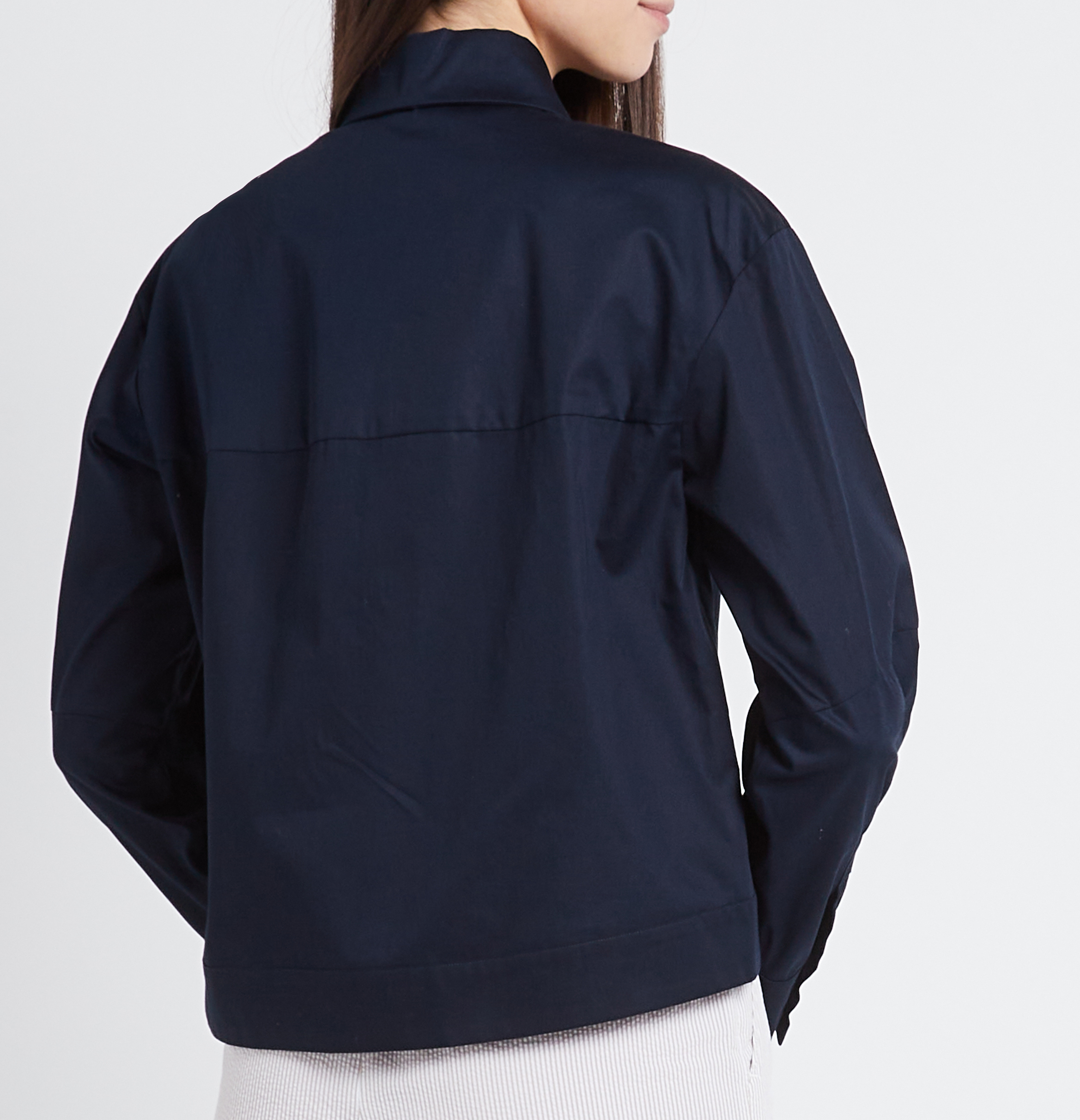 Cropped satin-effect cotton shirt MAX MARA LEISURE Blue