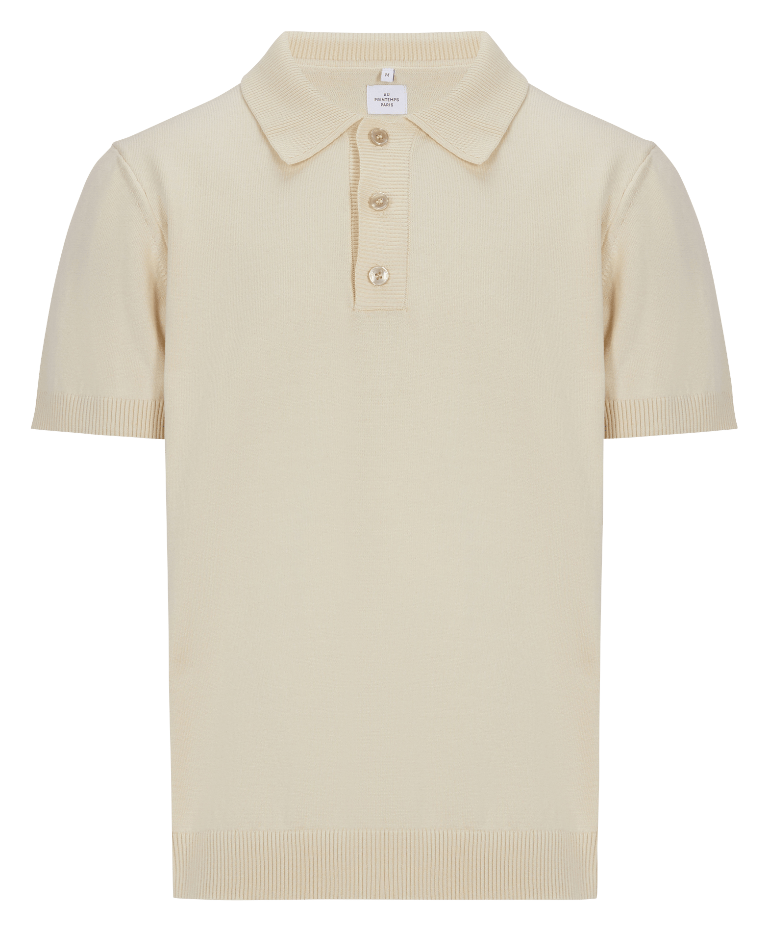 Polo droit en coton AU PRINTEMPS PARIS Beige