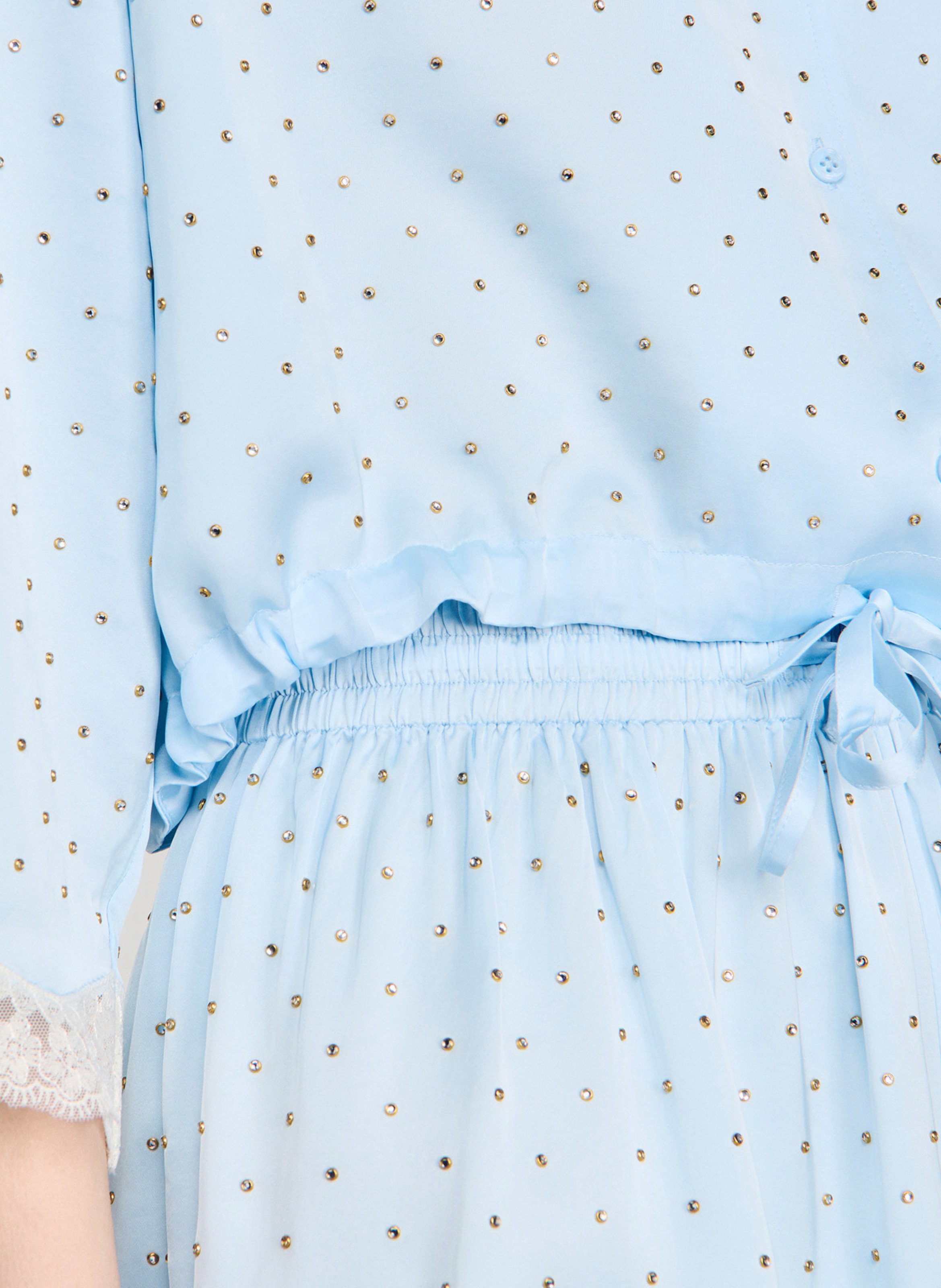 Korte top met stras SANDRO Blauw