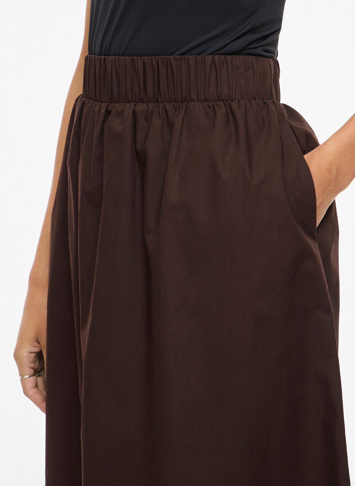 Organic cotton midi skirt VILA Brown