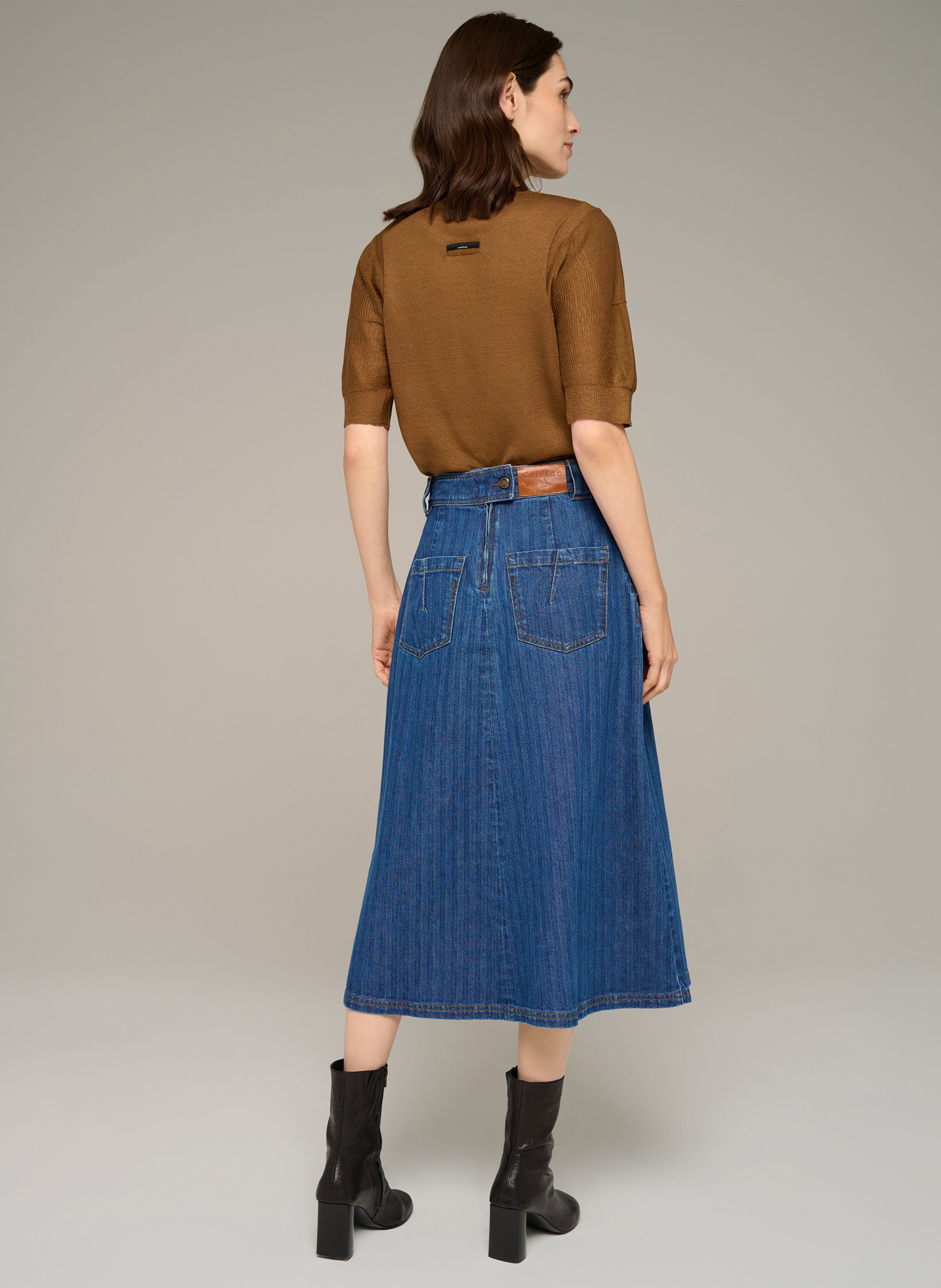 Ausgestellter Midi-Jeansrock COTELAC Blau