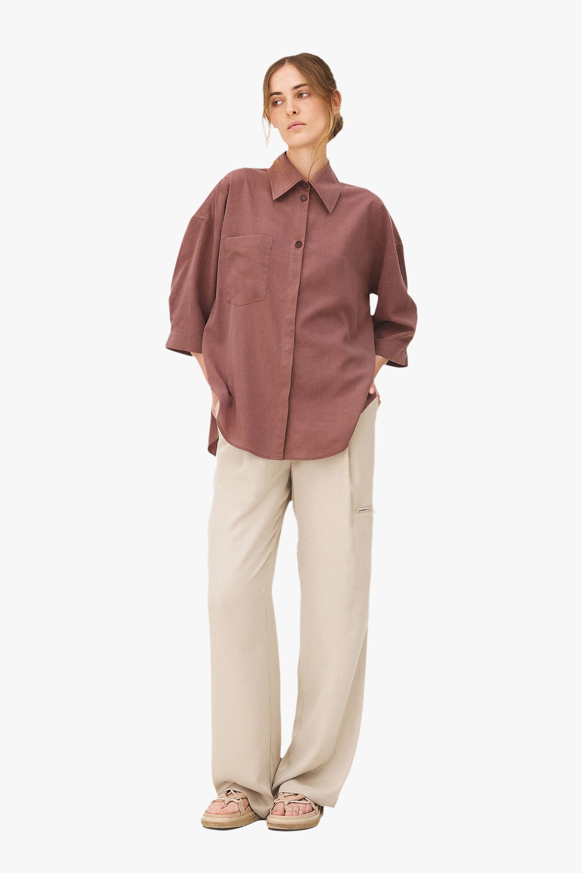 Wide leg trousers Icona Noyoco Beige