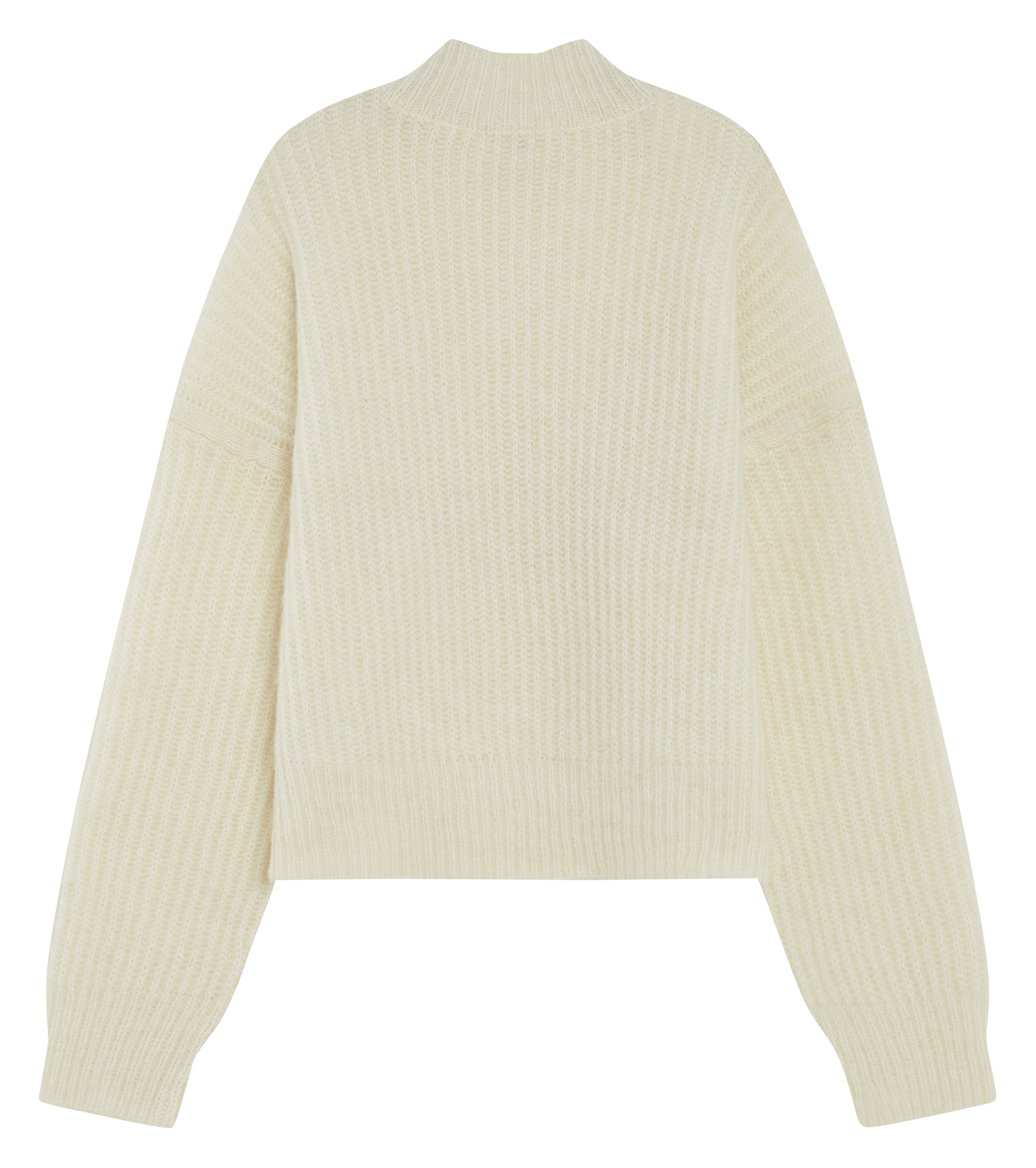 Pull droit col cheminé en laine mélangée GRACE ET MILA Blanc