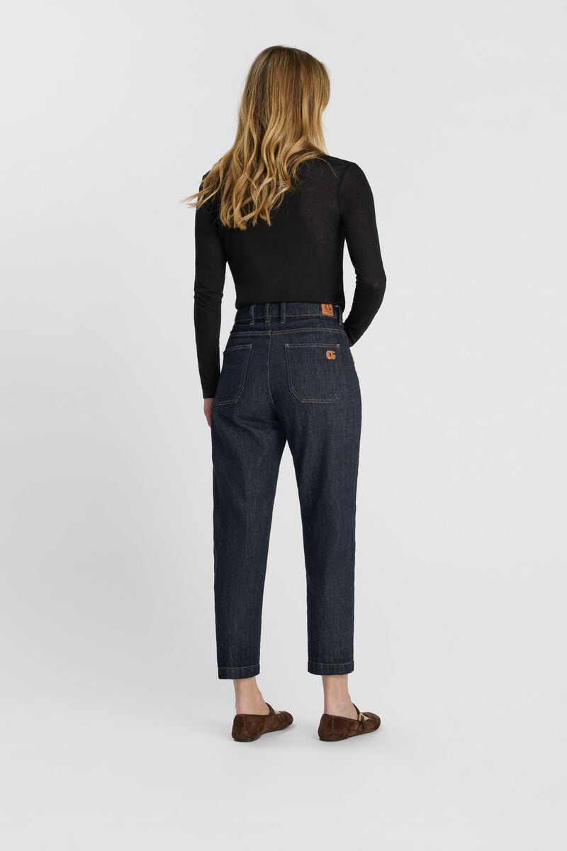 Loose, oversized girlfriend jeans, 7/8 length LE TEMPS DES CERISES Blue