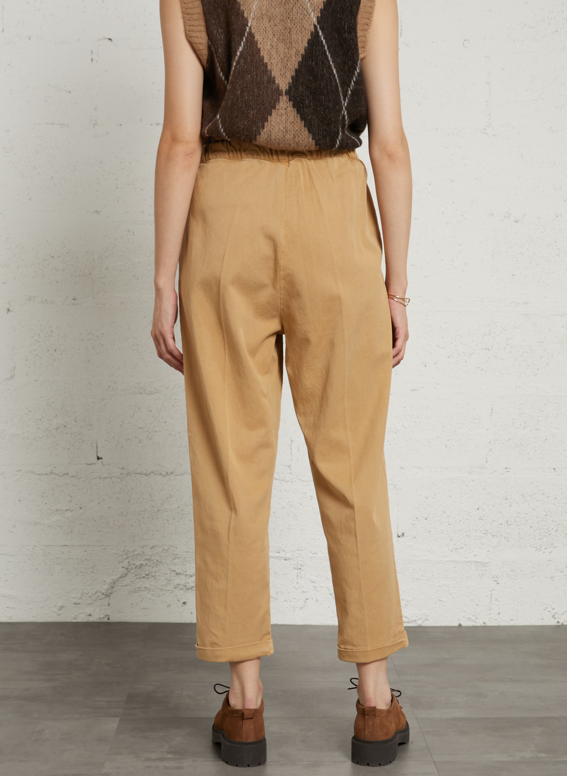 High-waisted wide-leg pants PLEASE Brown