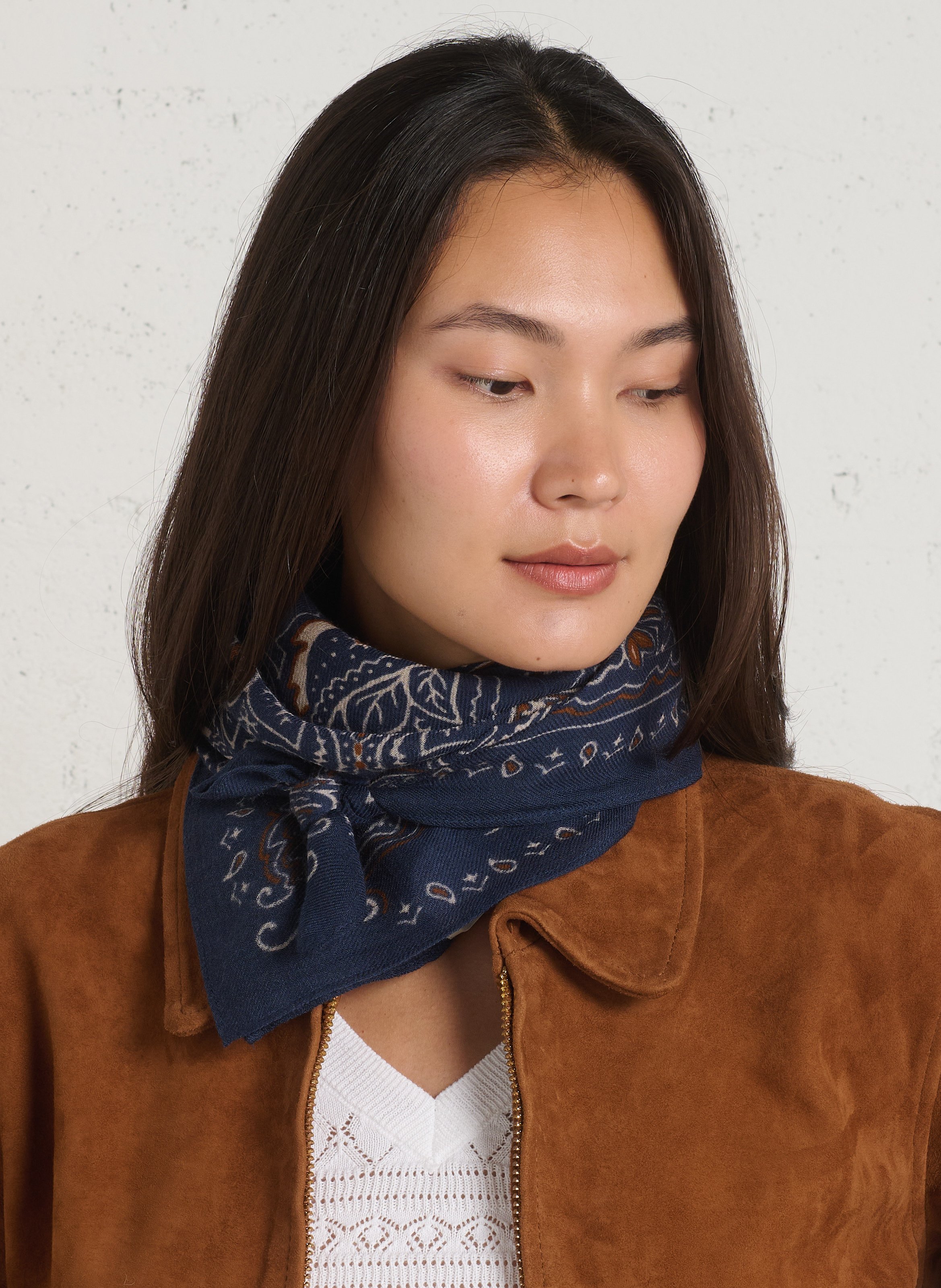 Printed wool scarf HARTFORD