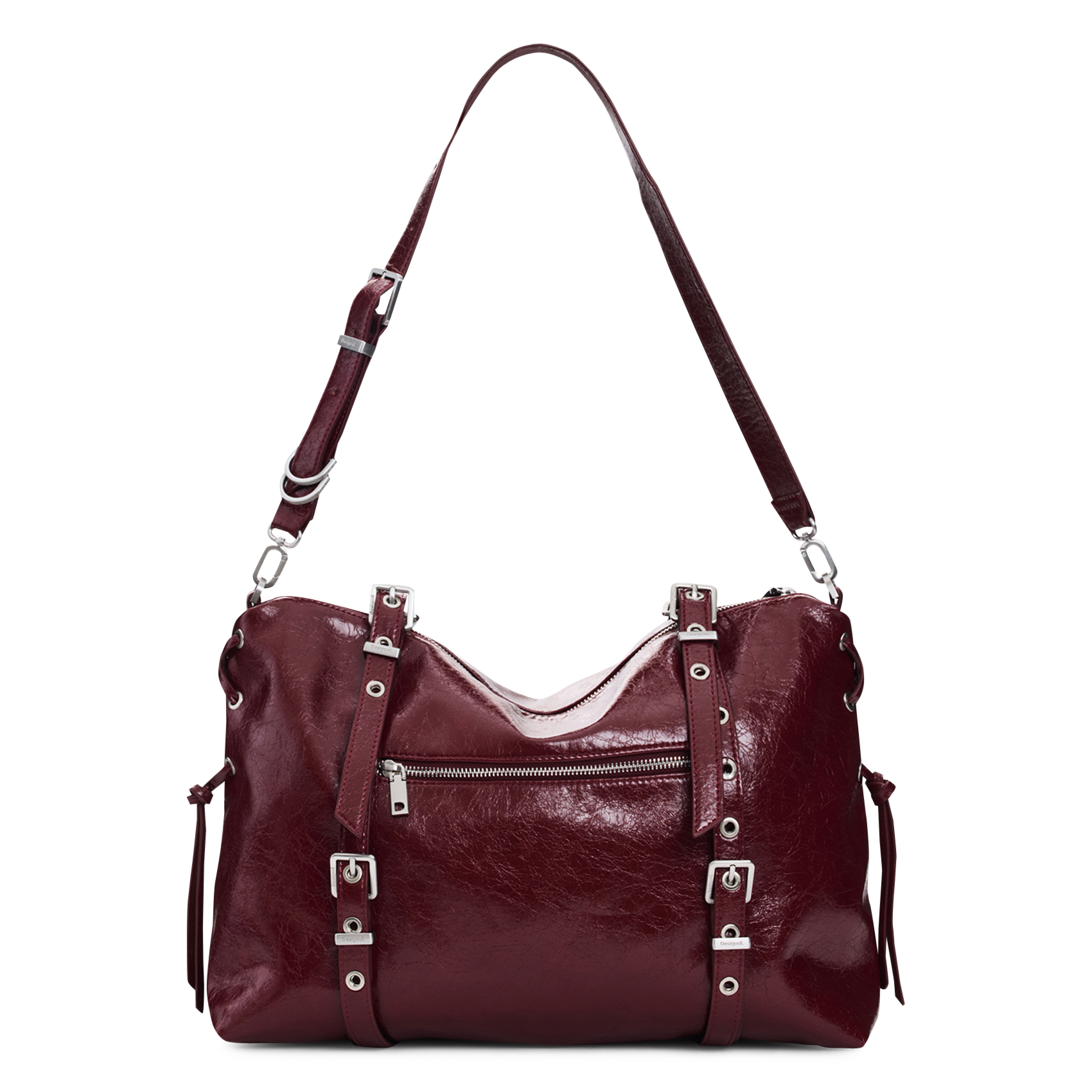 Leather-effect tote bag DESIGUAL Red