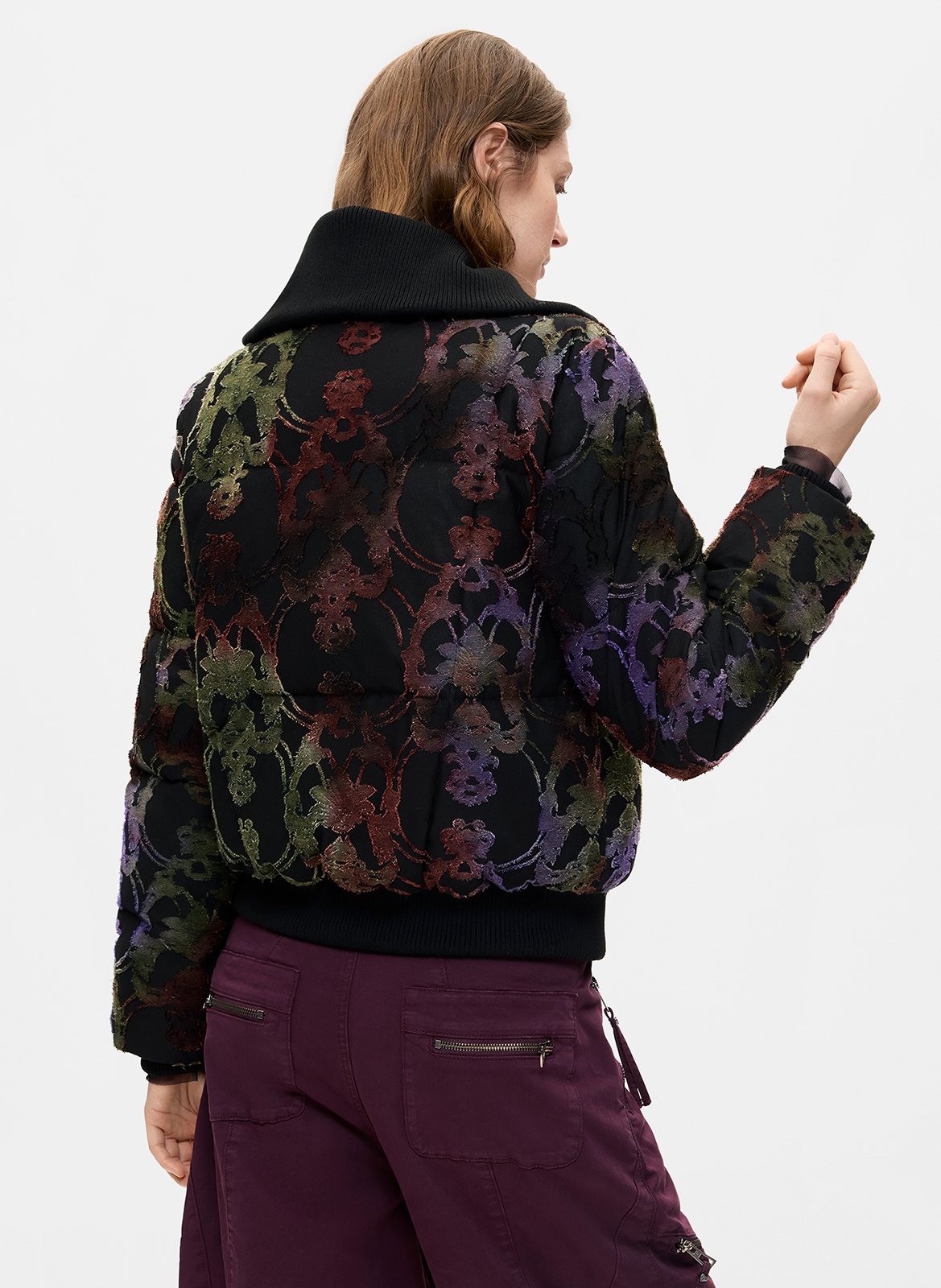 Puffer Jacket with Truck Driver Collar DESIGUAL Black