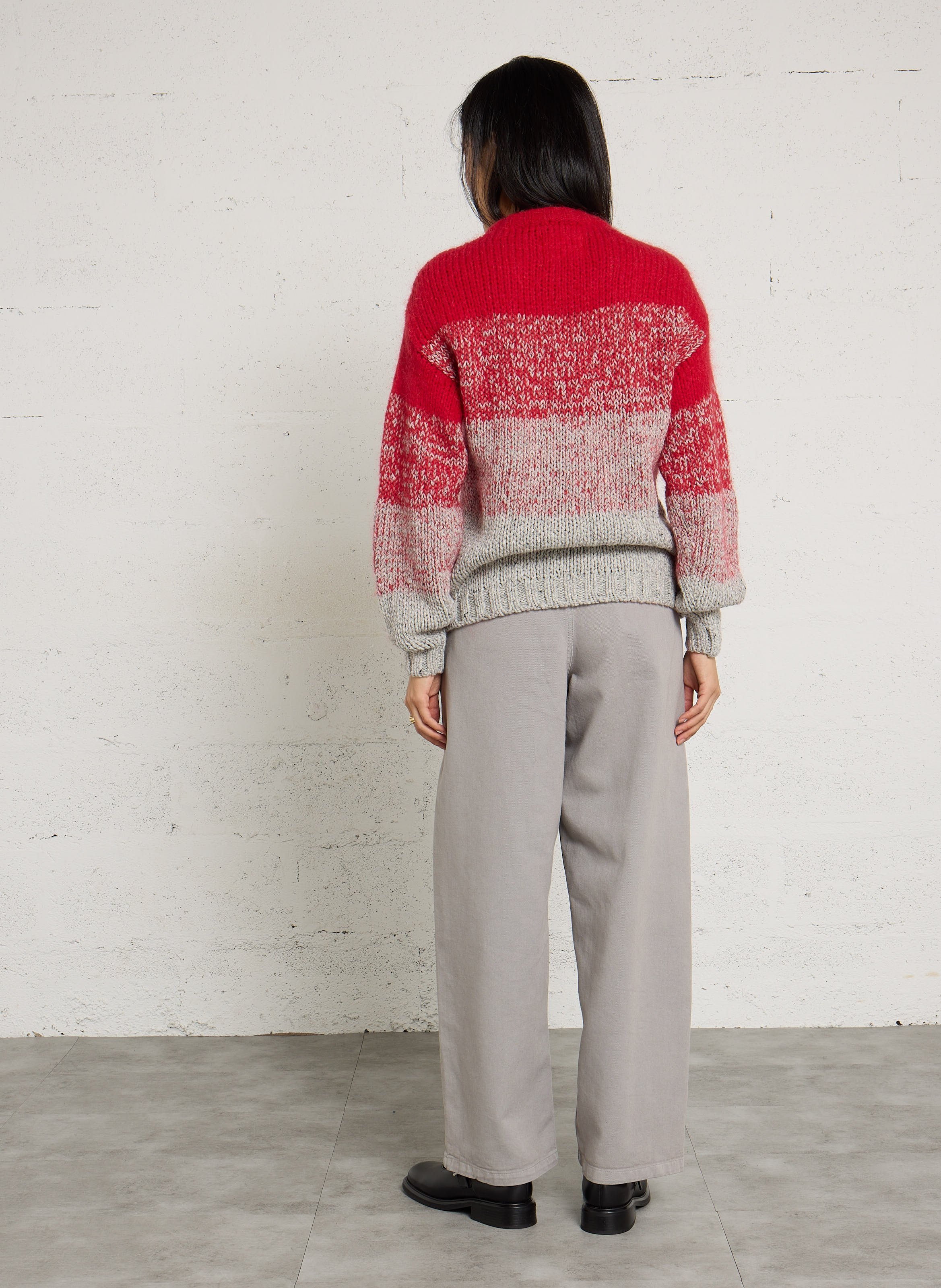 Gerade geschnittener Wollmix-Pullover LEON & HARPER Rot