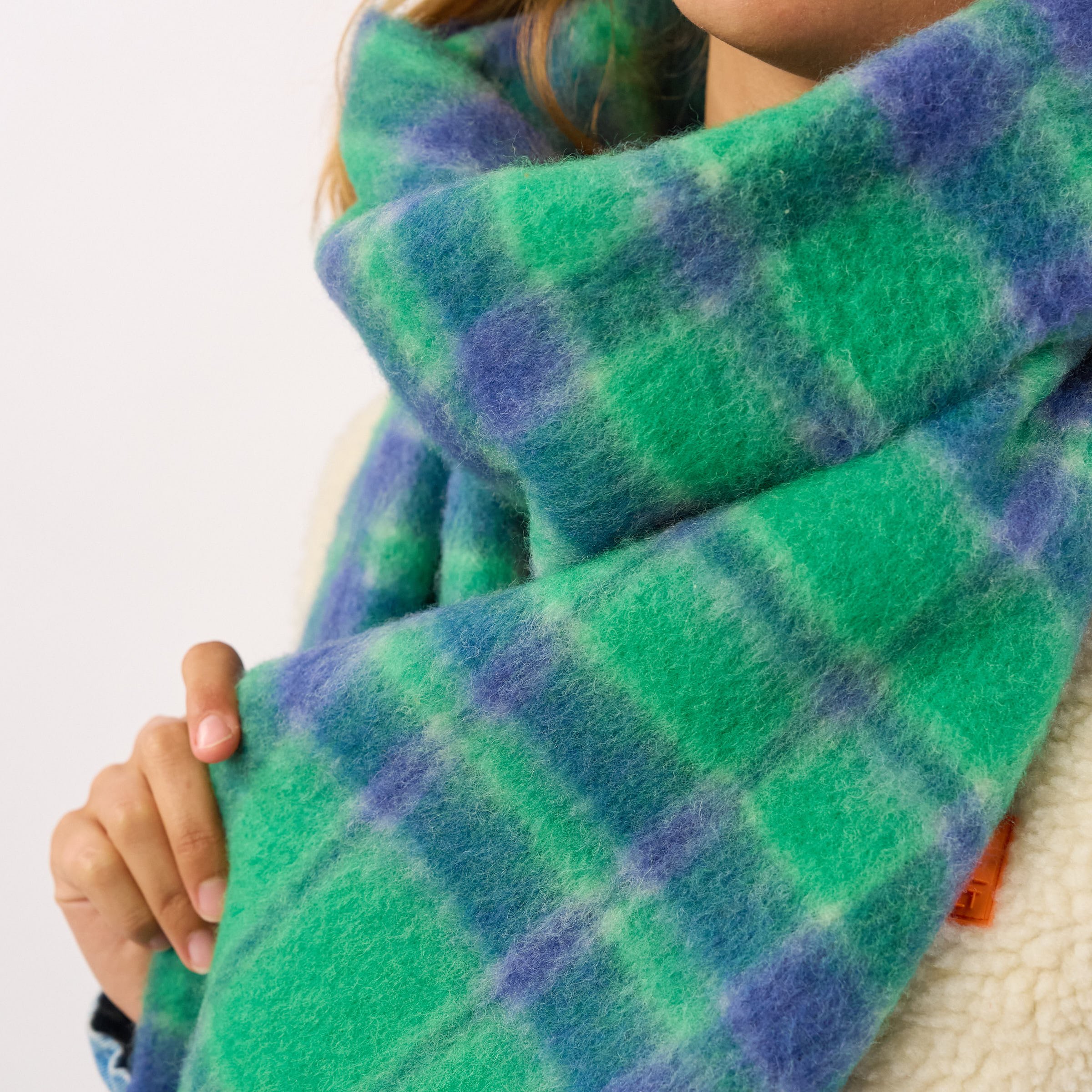 Regular wool scarf BILLYBELT Blue