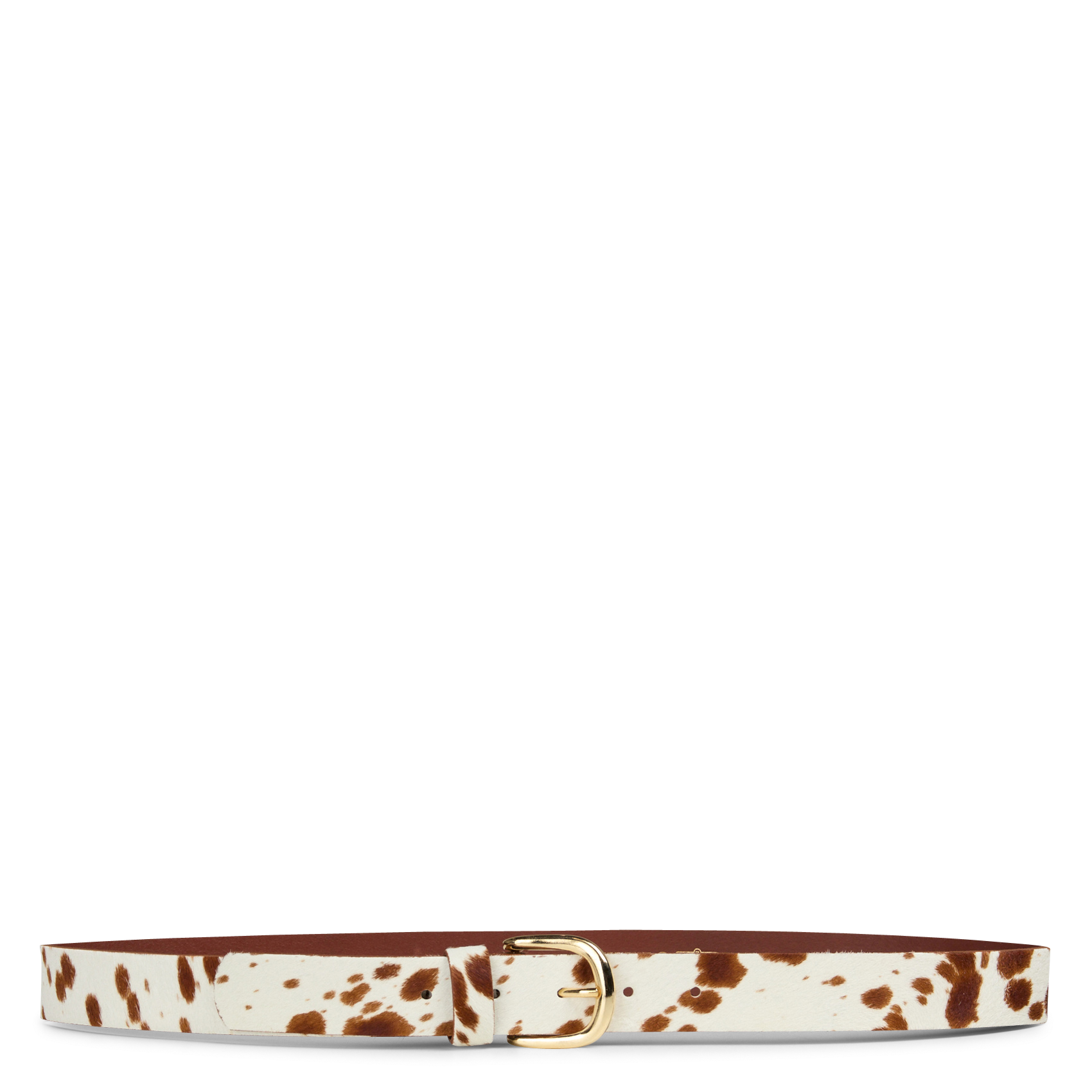 Harige riem met dierenprint van leer DES PETITS HAUTS