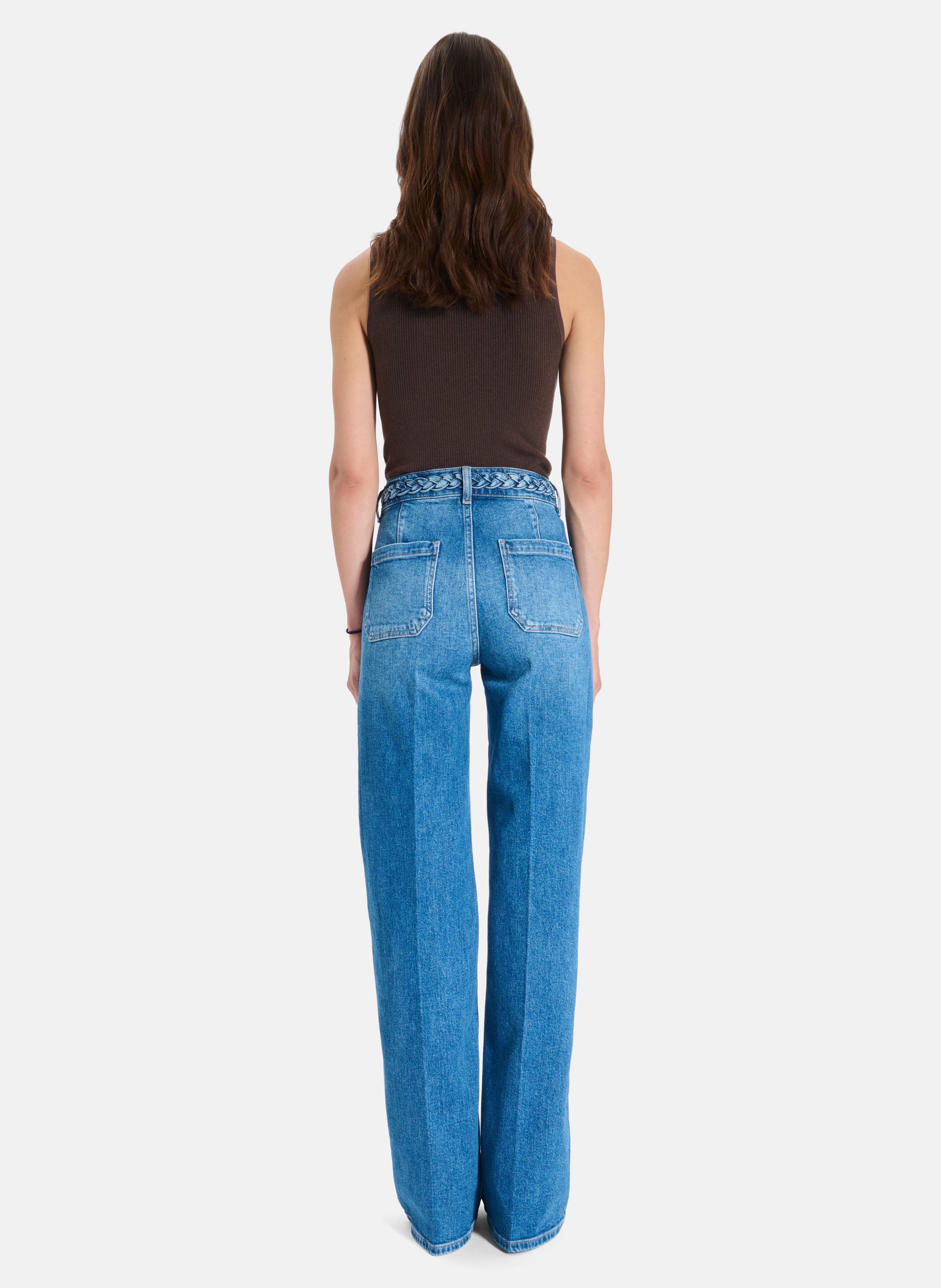Hoge taille recht model jeans uni ZAPA Blauw
