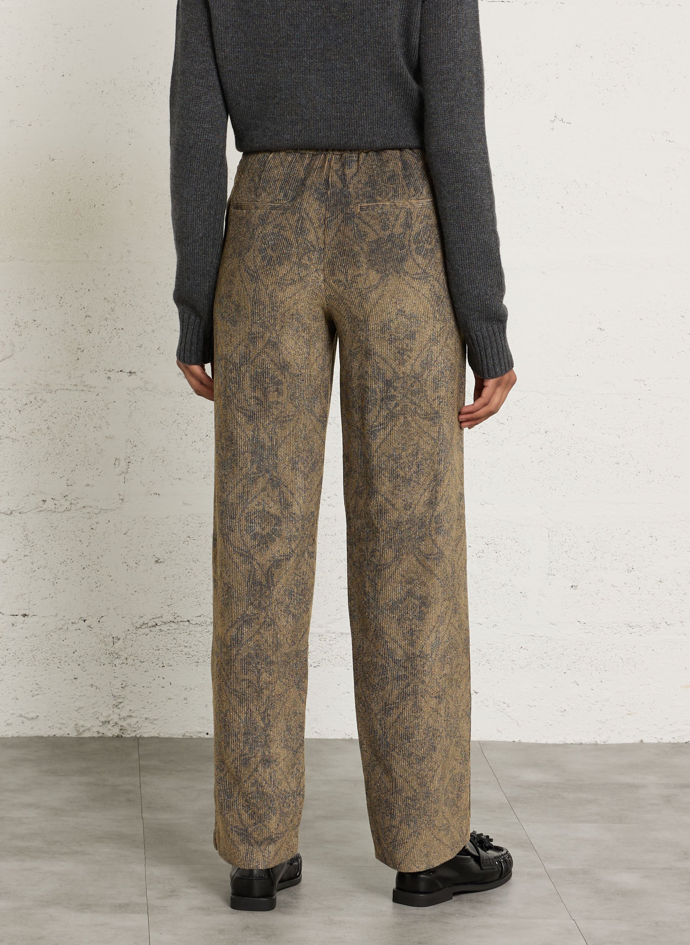 Pantalon carotte en velours côtelé MOMONI Bleu