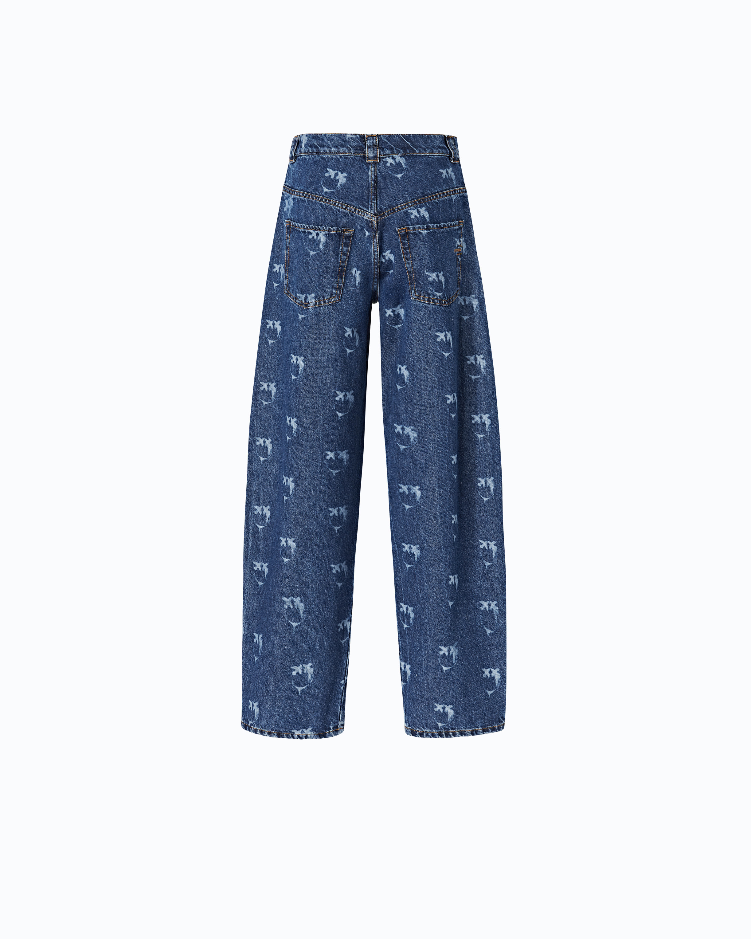 Jeans with all-over Love Birds logo PINKO Blue