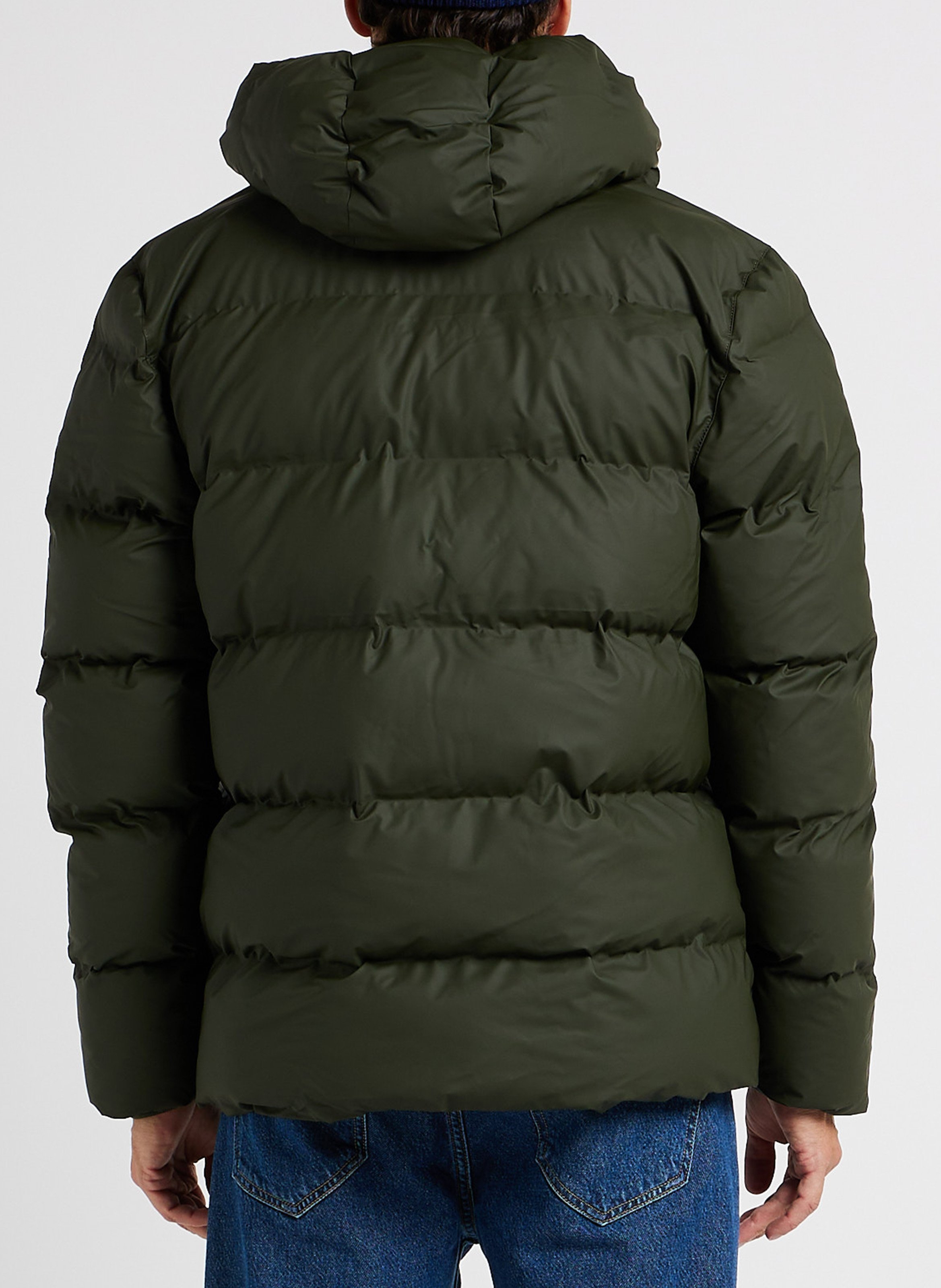 Steppjacke mit Stehkragen und Kapuze RAINS Grun