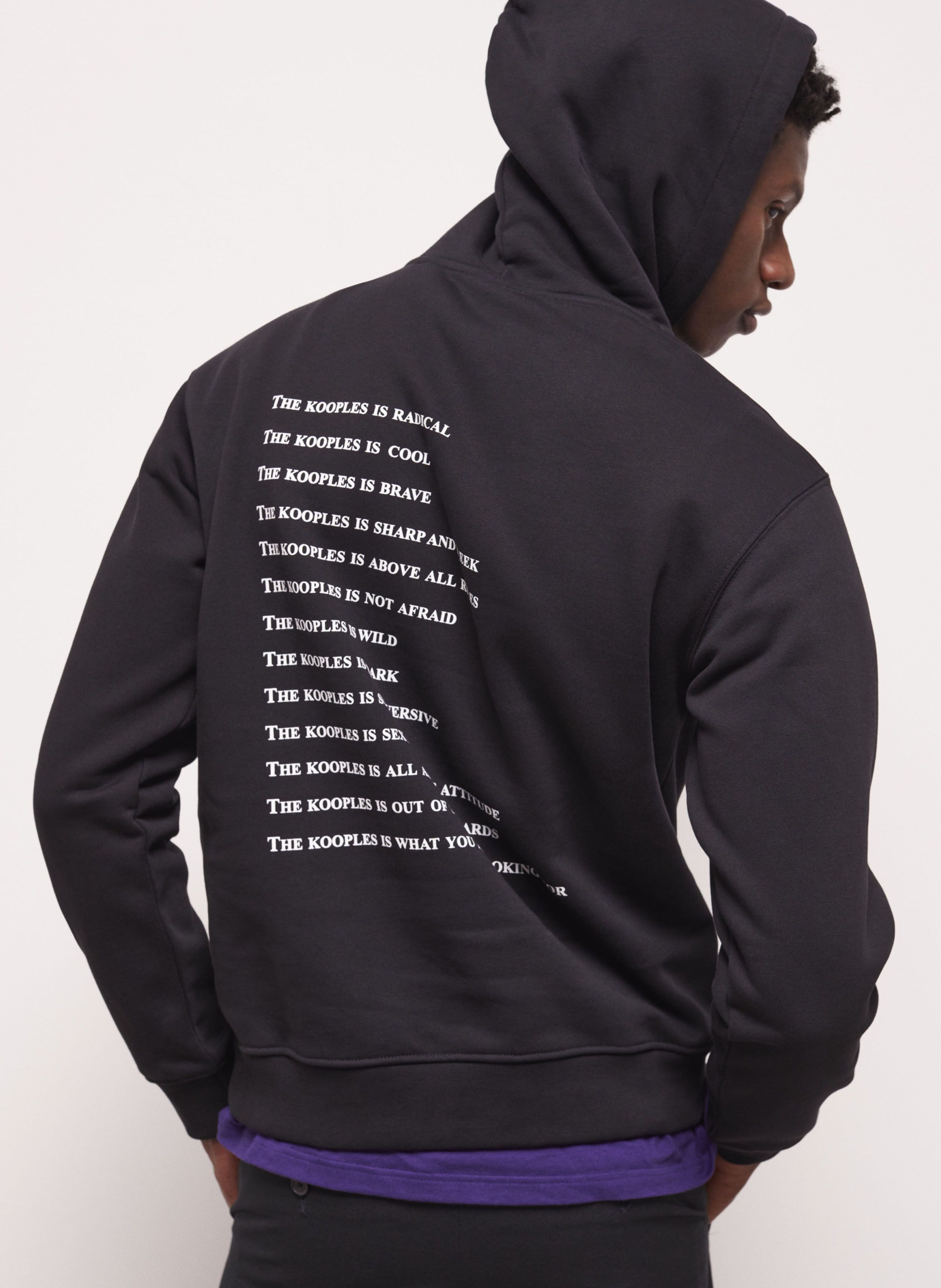 Sweat Capuche En Coton Bla01 The Kooples Homme Place des