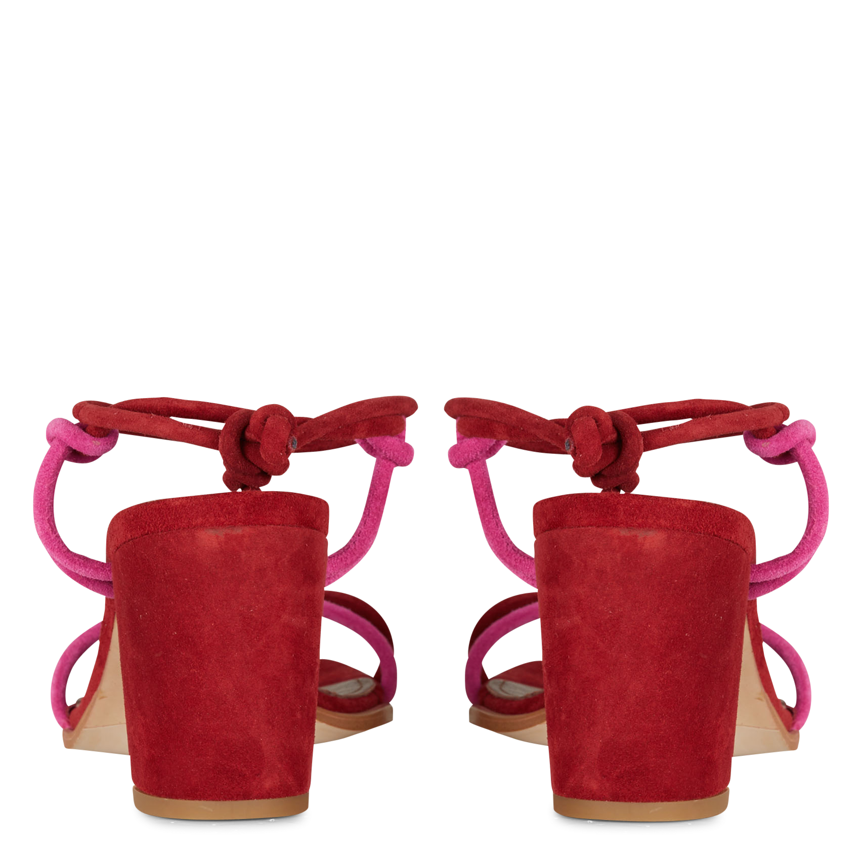 High two-color suede sandals ALOHAS Red