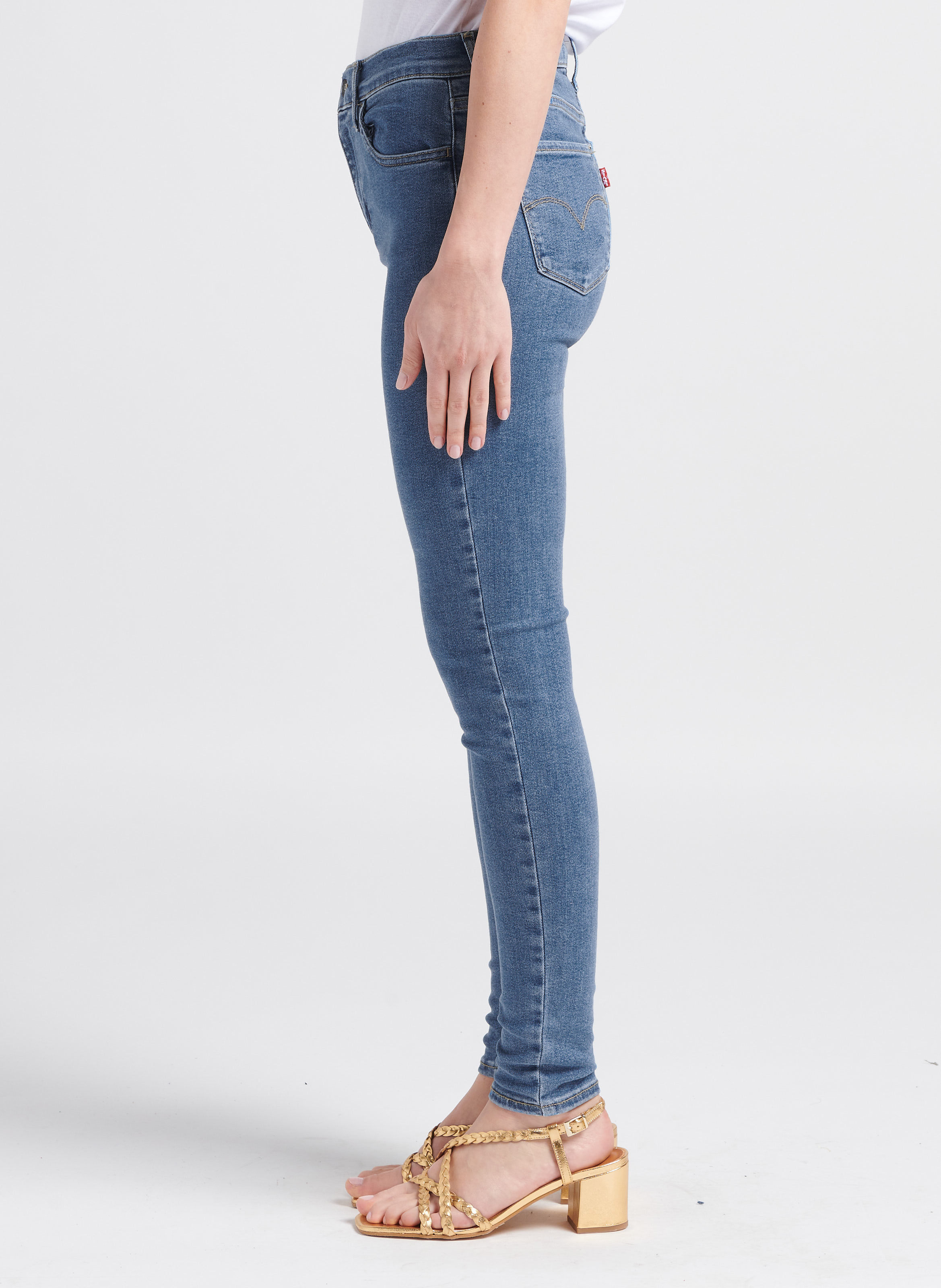 Jean skinny taille haute en coton mélangé LEVI'S Jean brut