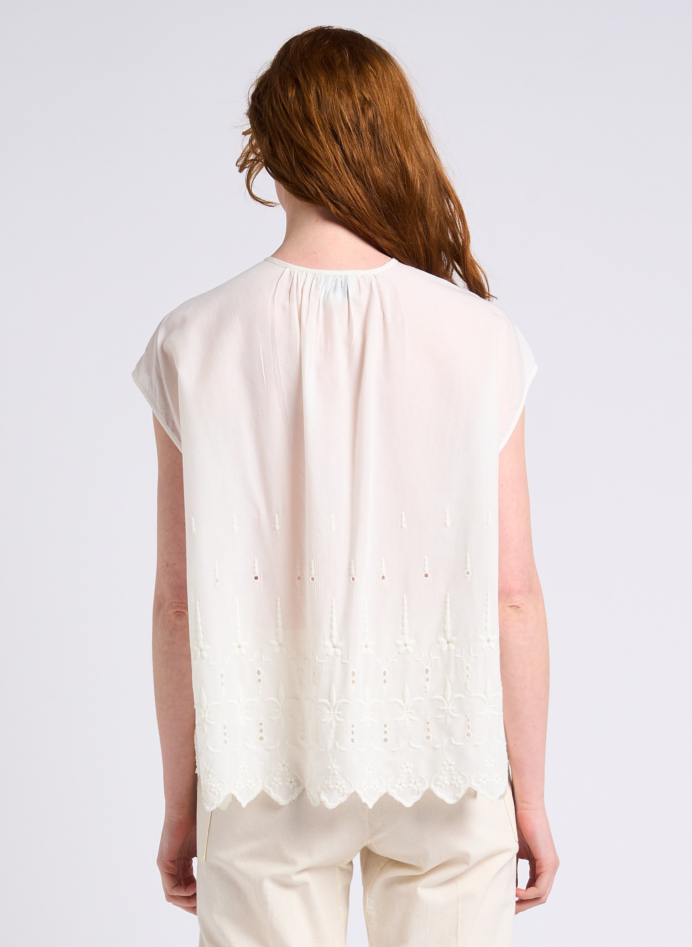 Loose-fit round-neck cotton shirt SWILDENS White