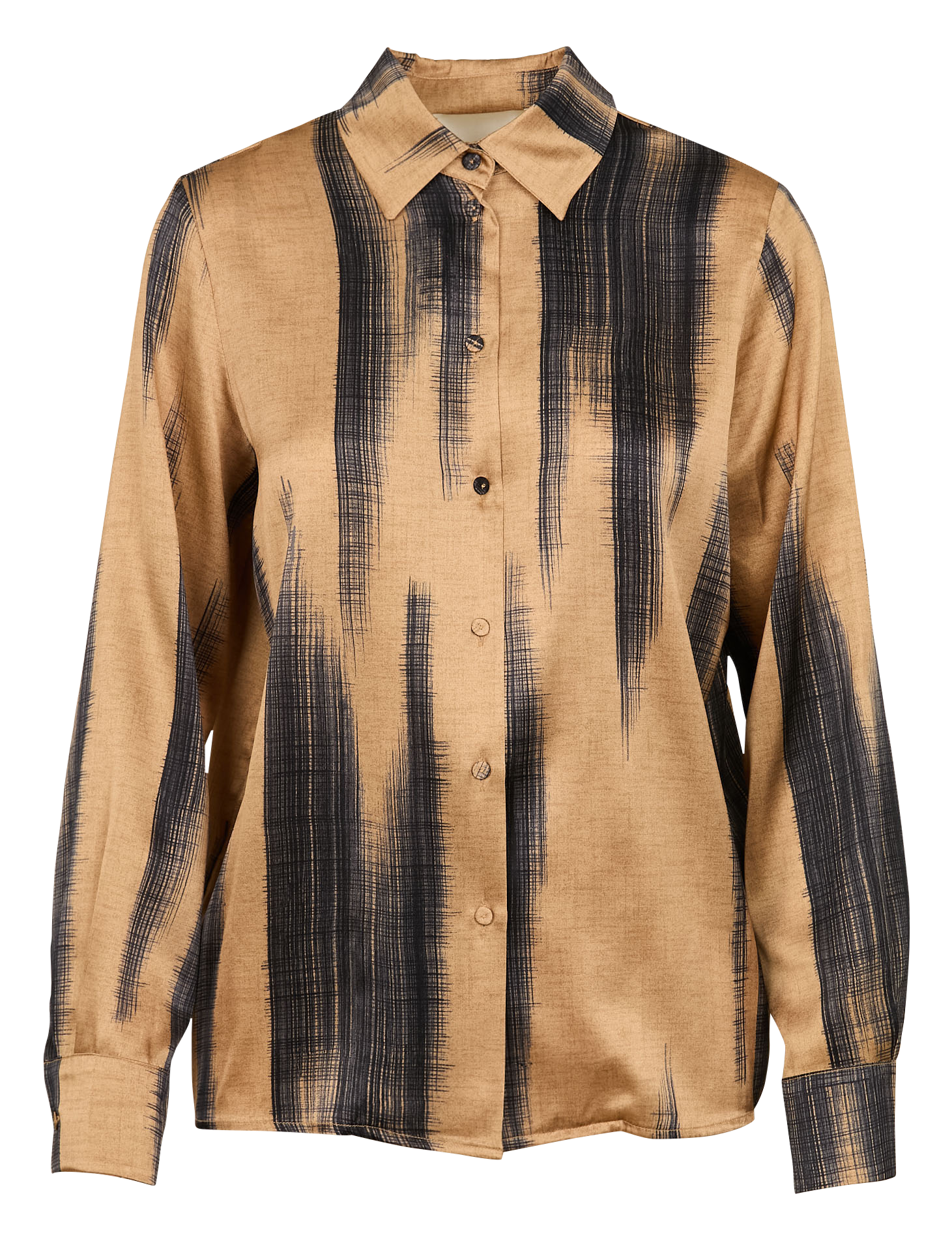 Straight printed silk blend shirt MOMONI Golden
