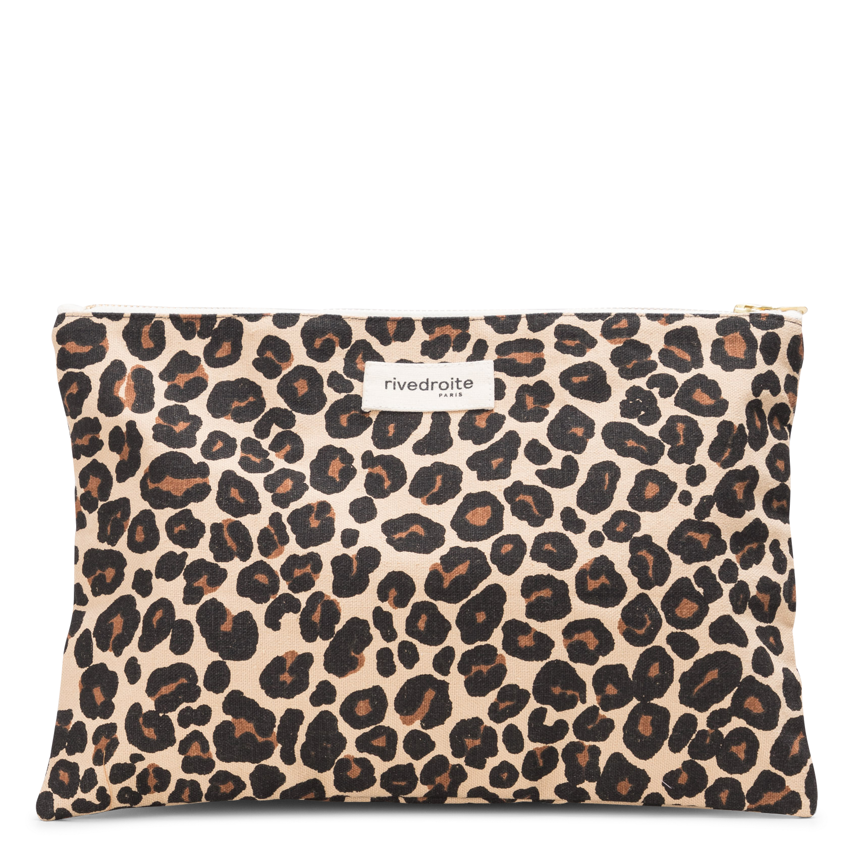 Stylish printed cotton clutch bag RIVEDROITE PARIS Beige