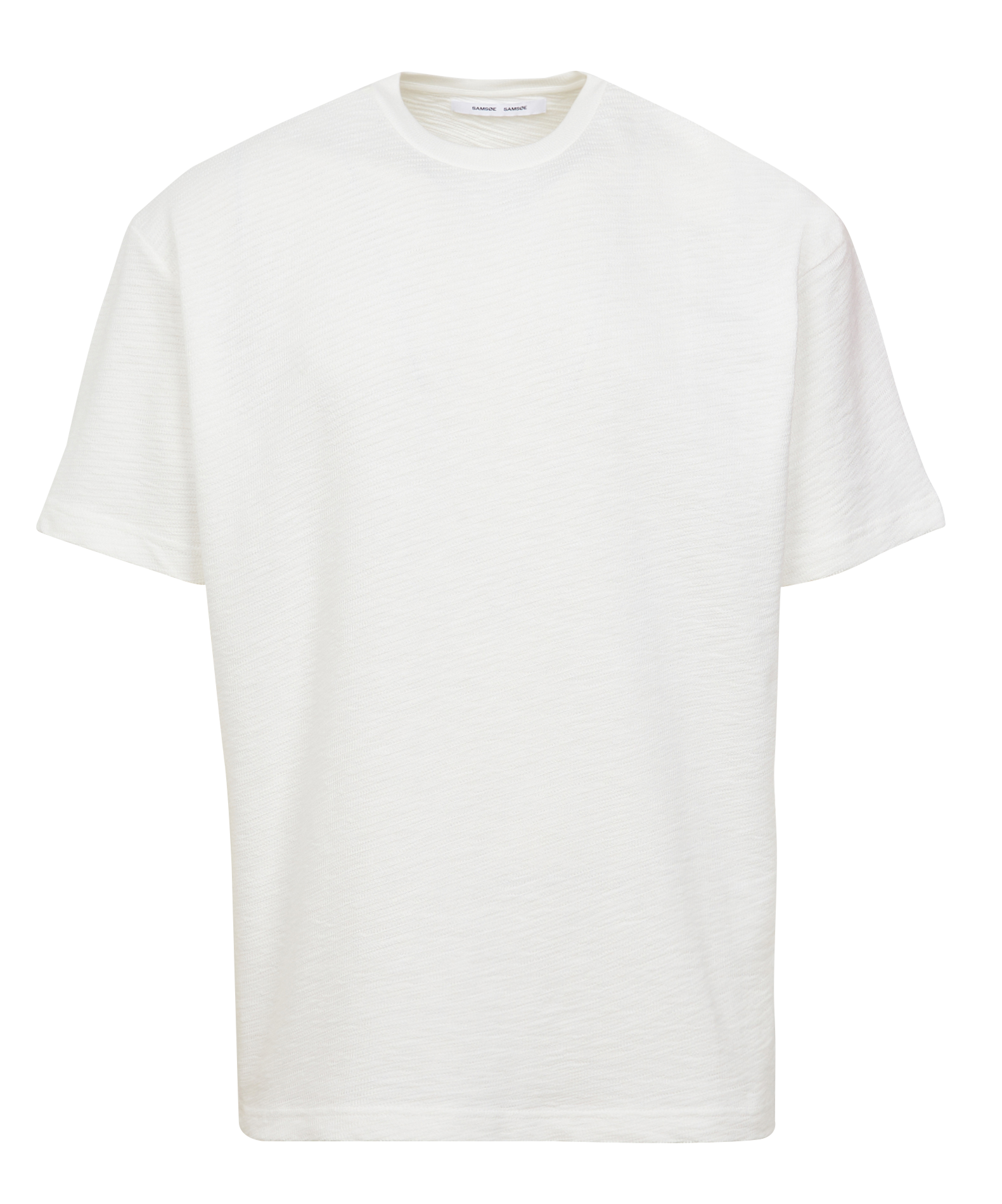 Loose-fit round-neck organic cotton T-shirt SAMSOE SAMSOE White