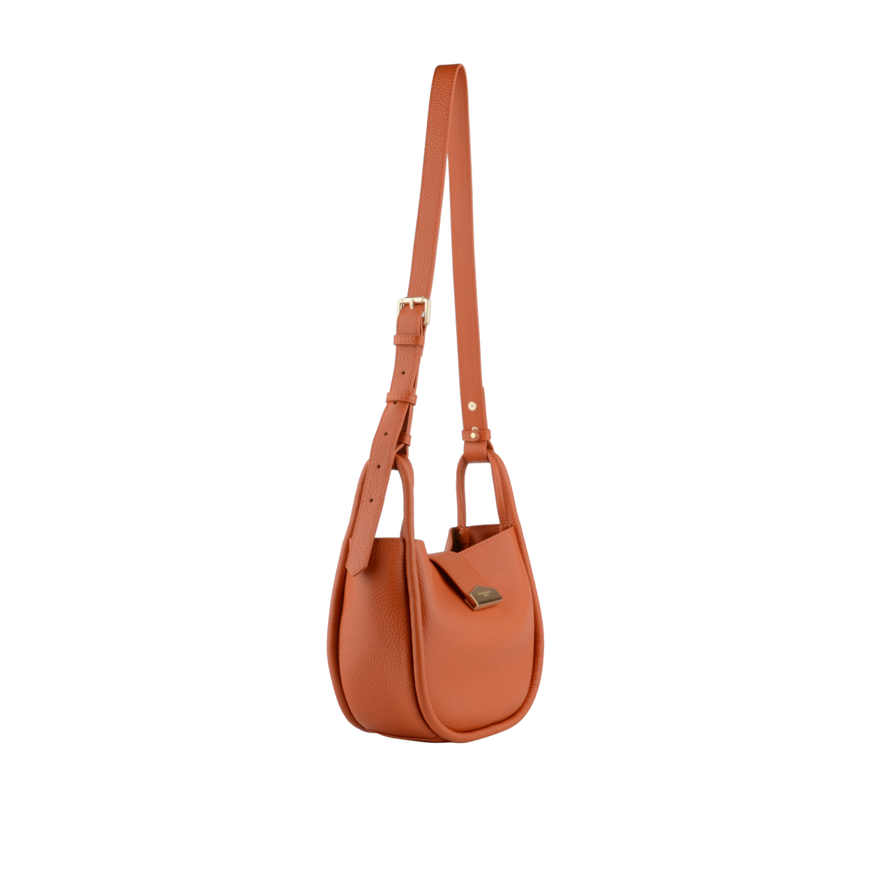 Leather clutch bag POURCHET Orange