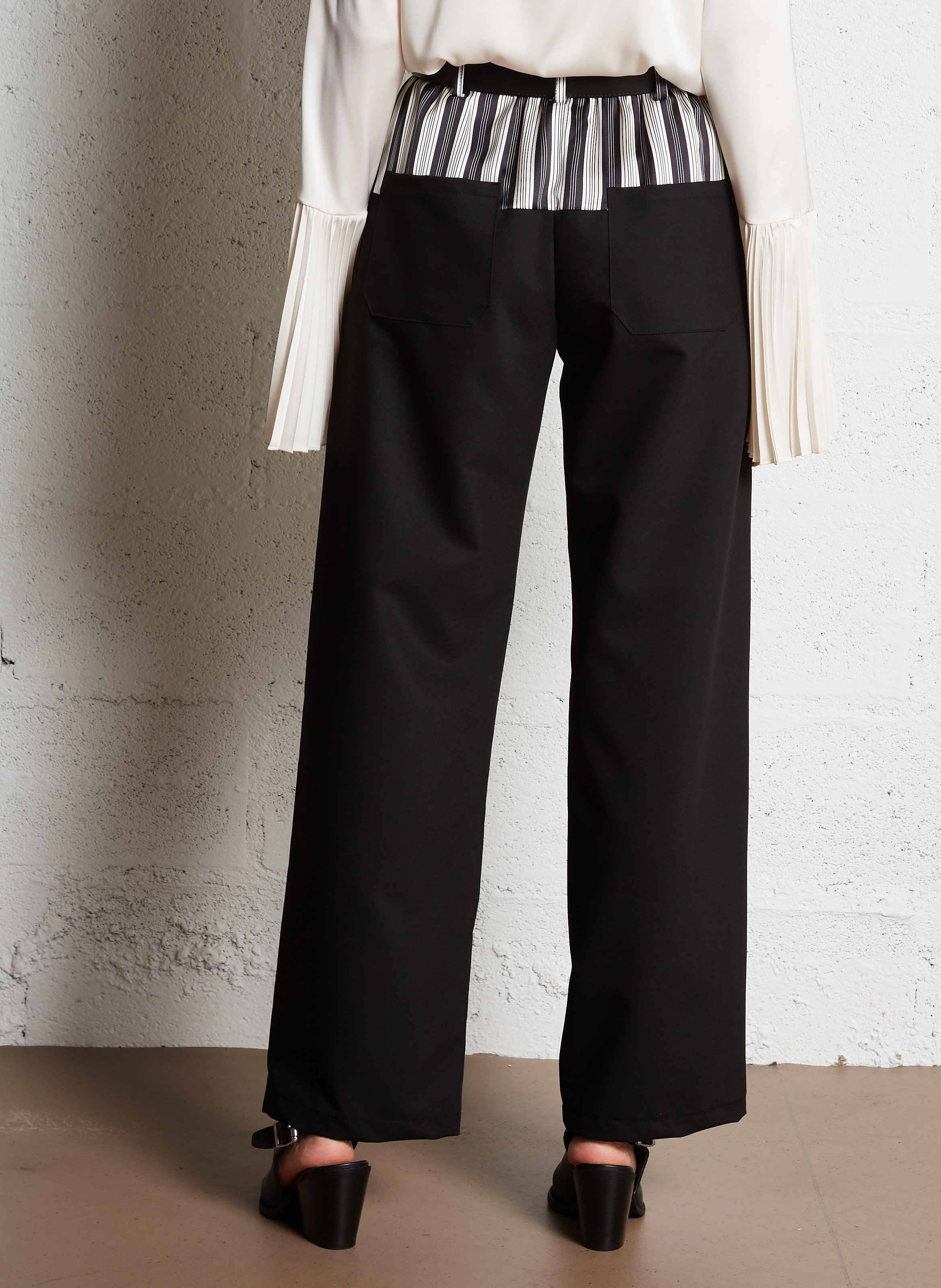 Pantalon large rayé à ceinture  IMPERIAL Noir