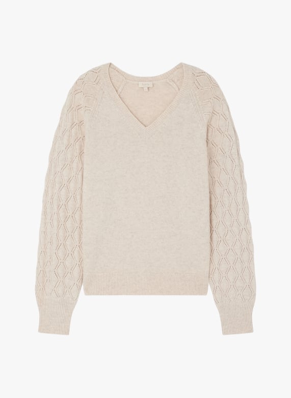 Beige wollen trui dames sale