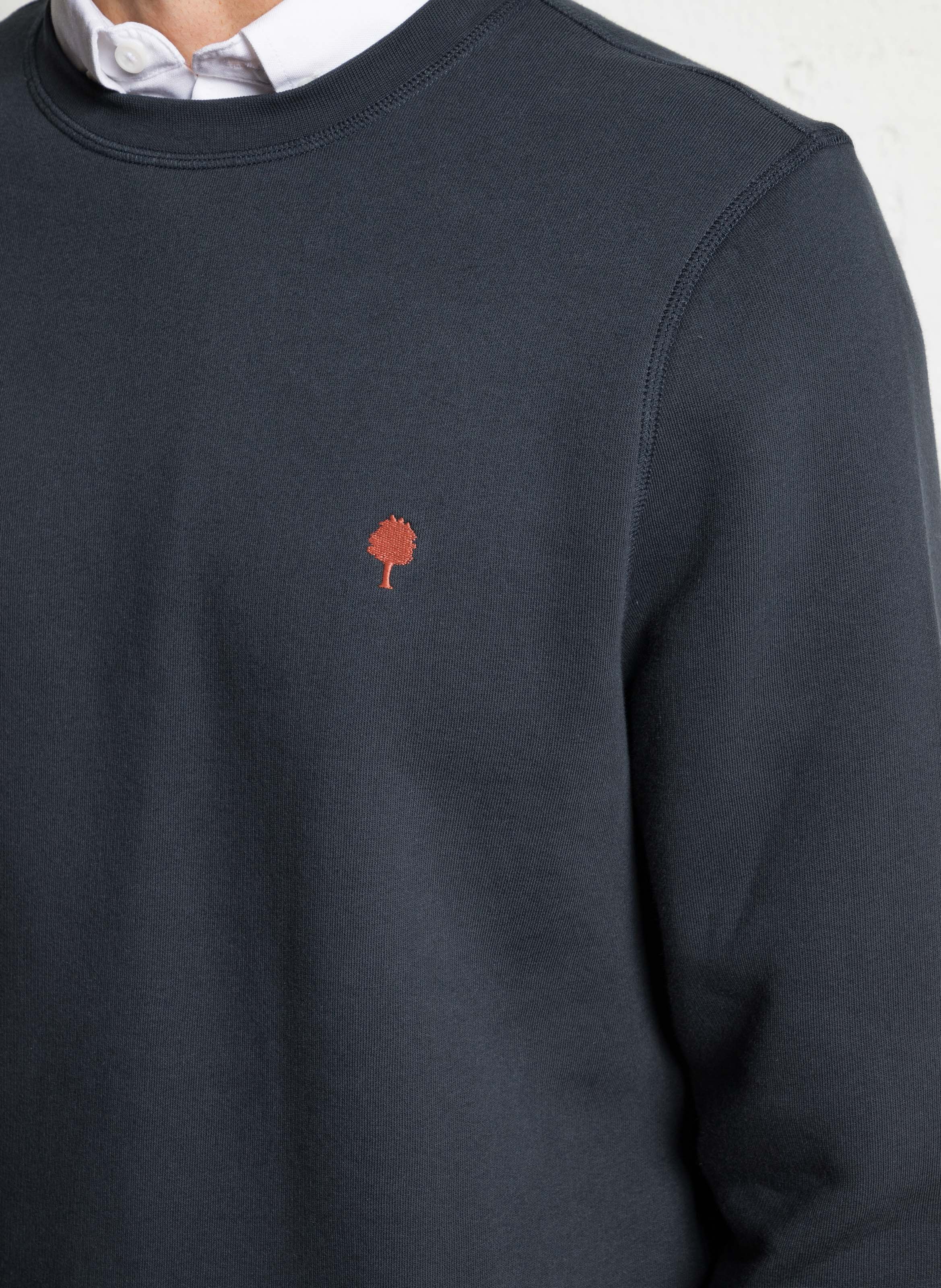 Gerade geschnittenes Rundhals-Sweatshirt aus Baumwoll-Mix FAGUO Blau