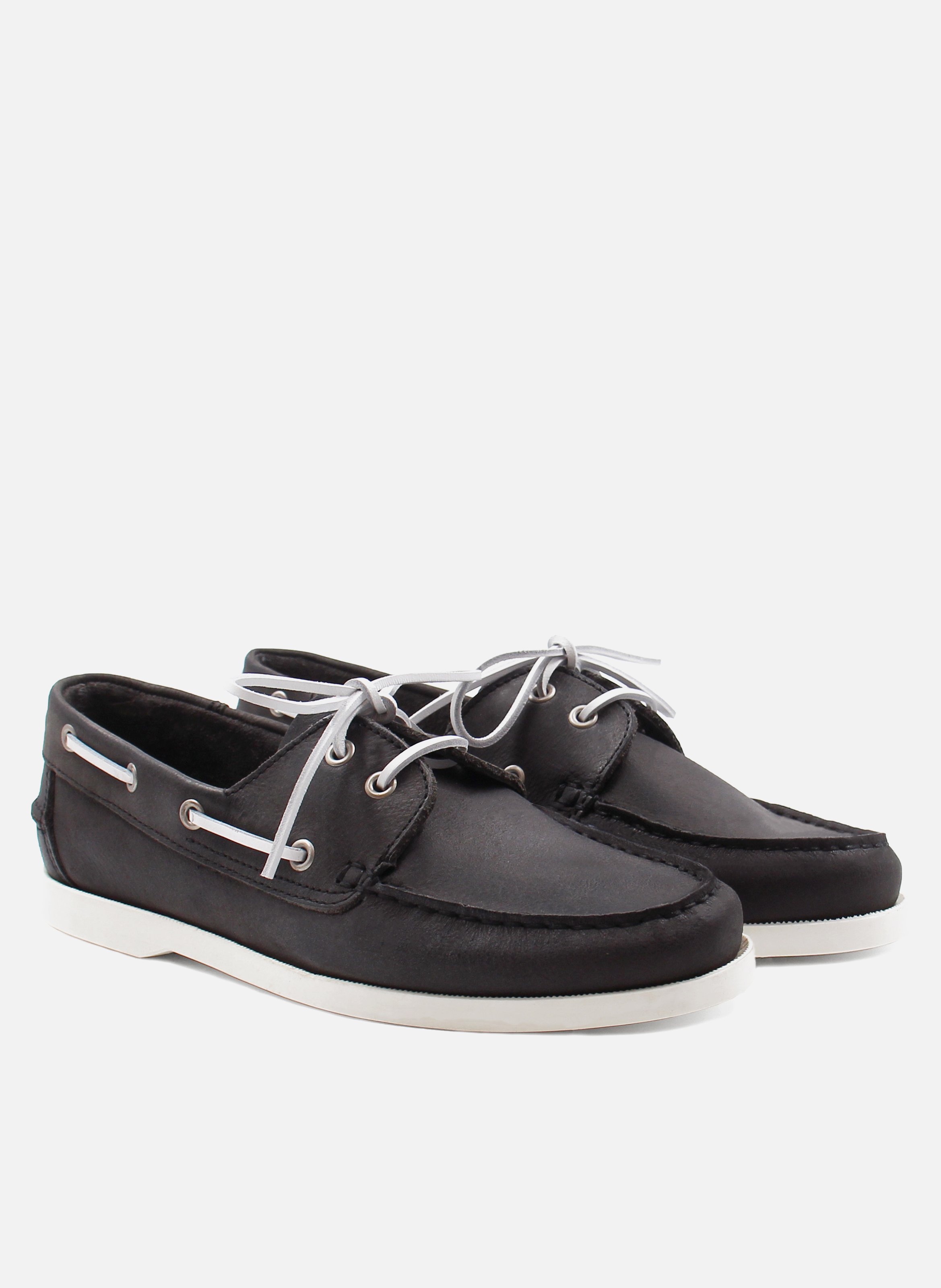 Leather deck shoes JULES & JENN Black