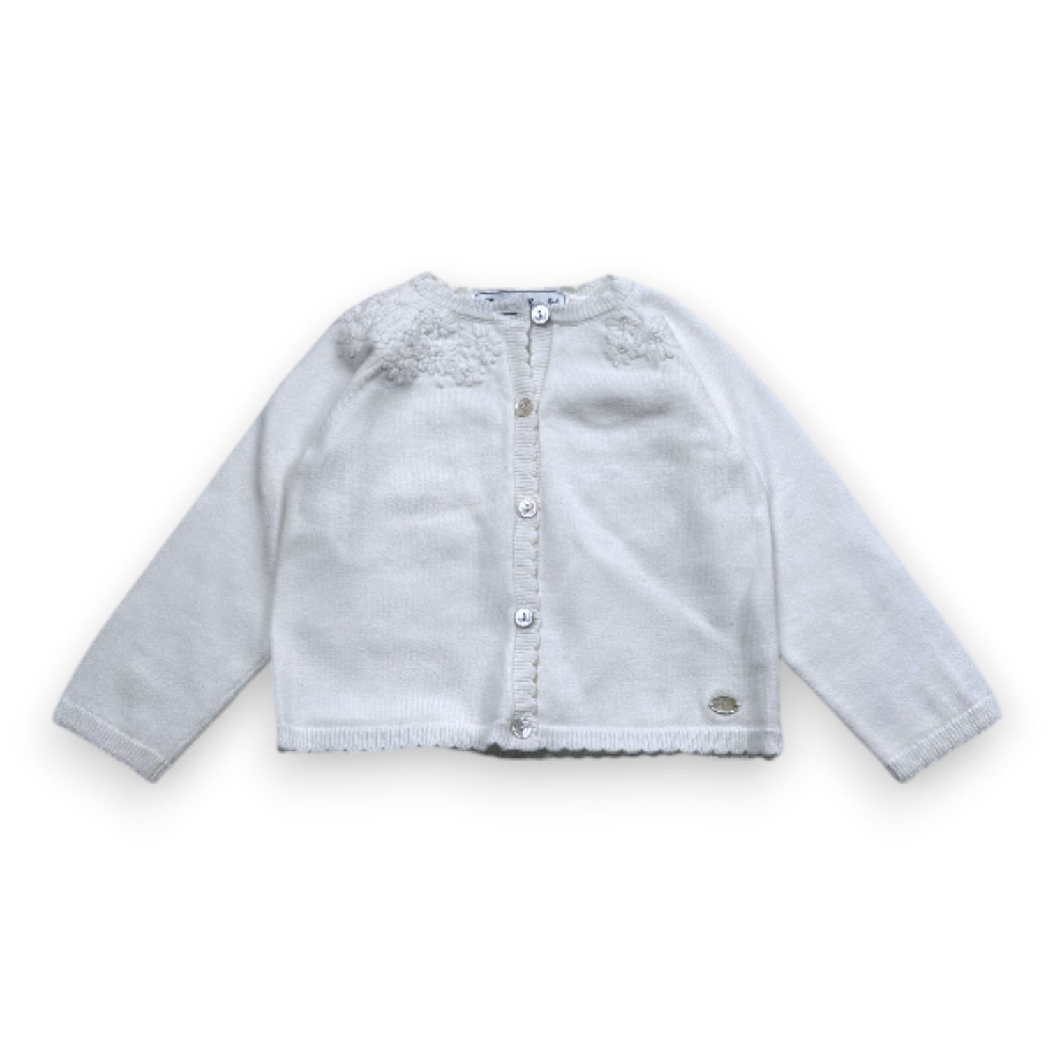 White Baby Cardigan - 18 months TARTINE ET CHOCOLAT - seconde-main White