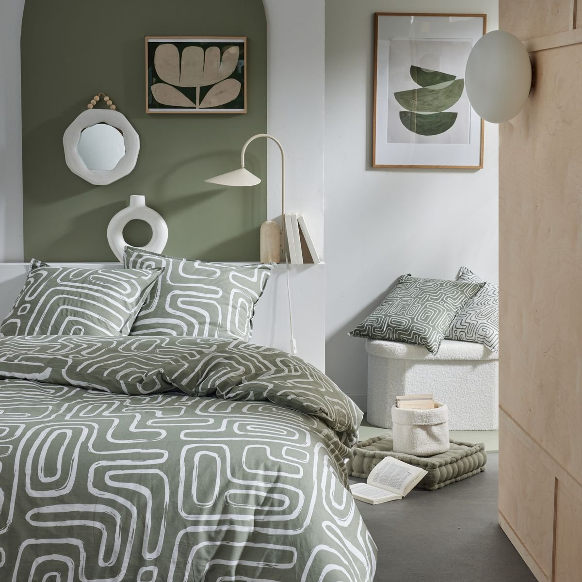 Cotton bedding set TODAY LINGE DE MAISON Green