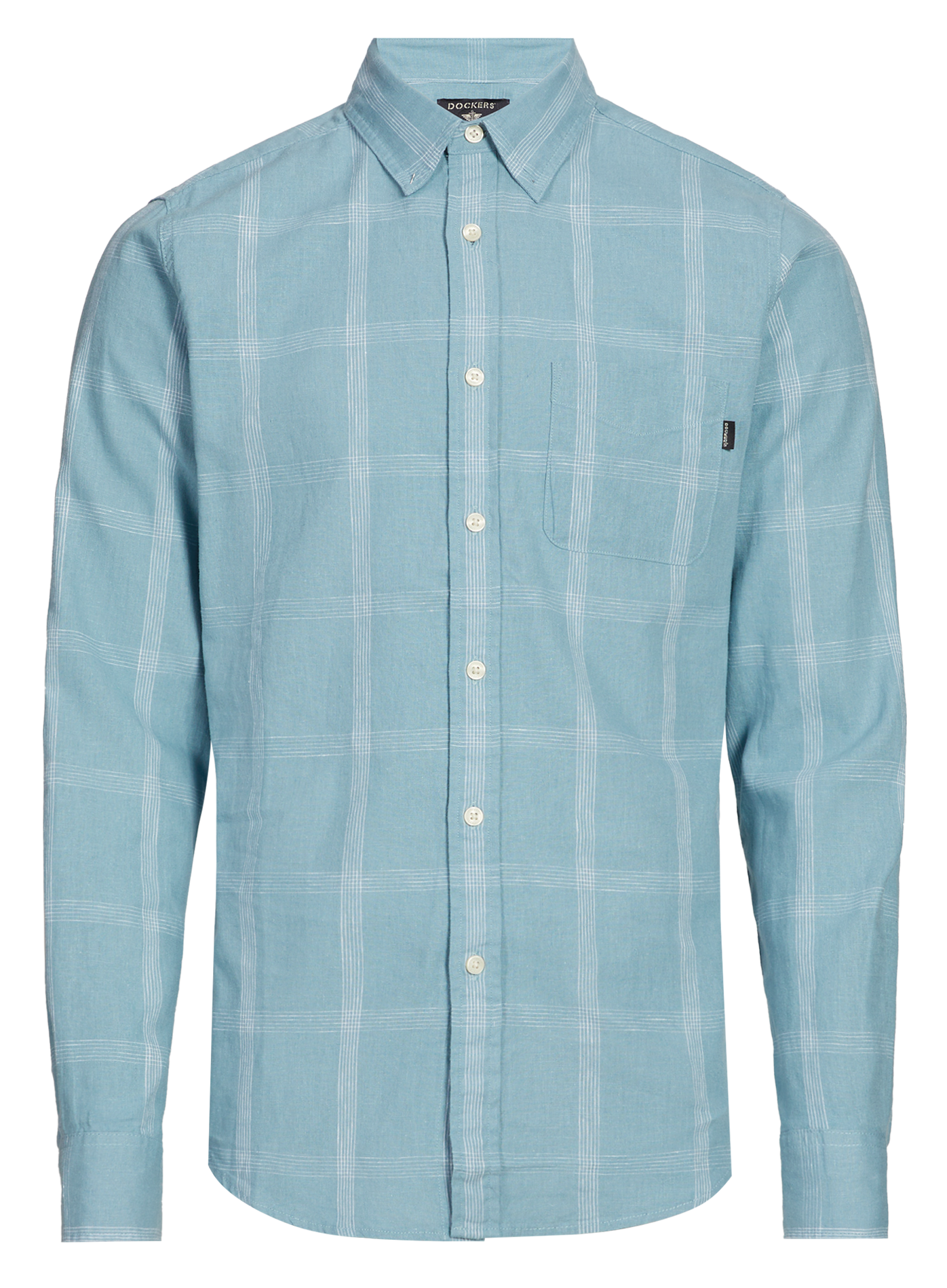 Chemise slim en lin mélangé DOCKERS Bleu