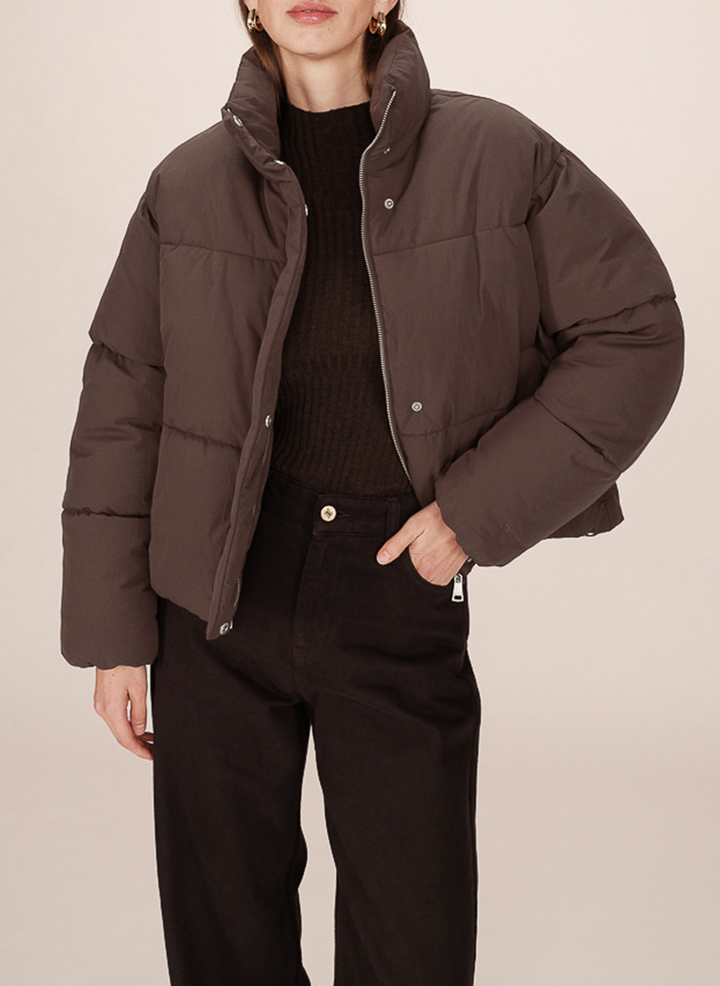 High-neck cotton-blend down jacket GRACE ET MILA