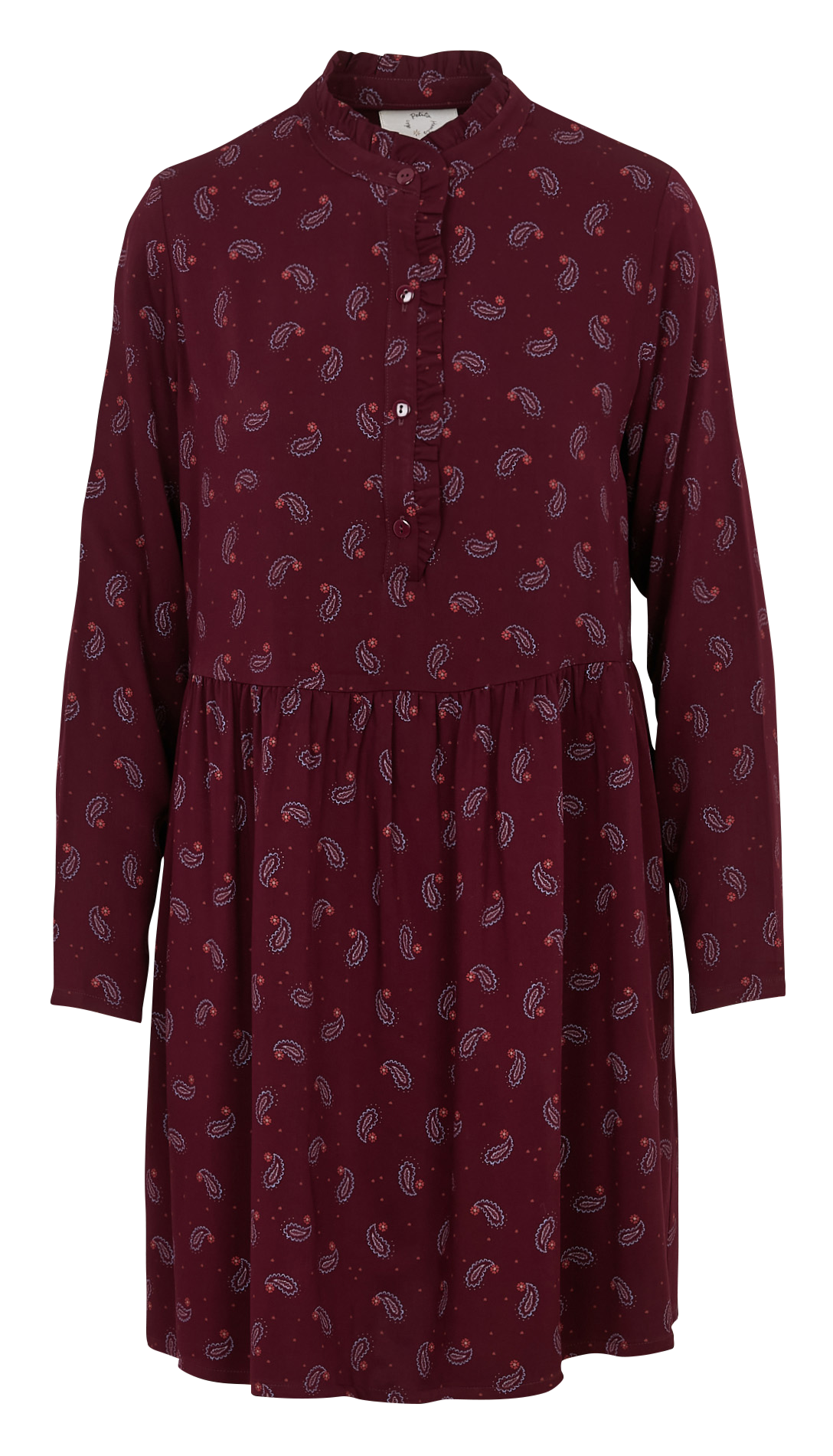 Short printed dress with Victorian collar DES PETITS HAUTS Purple