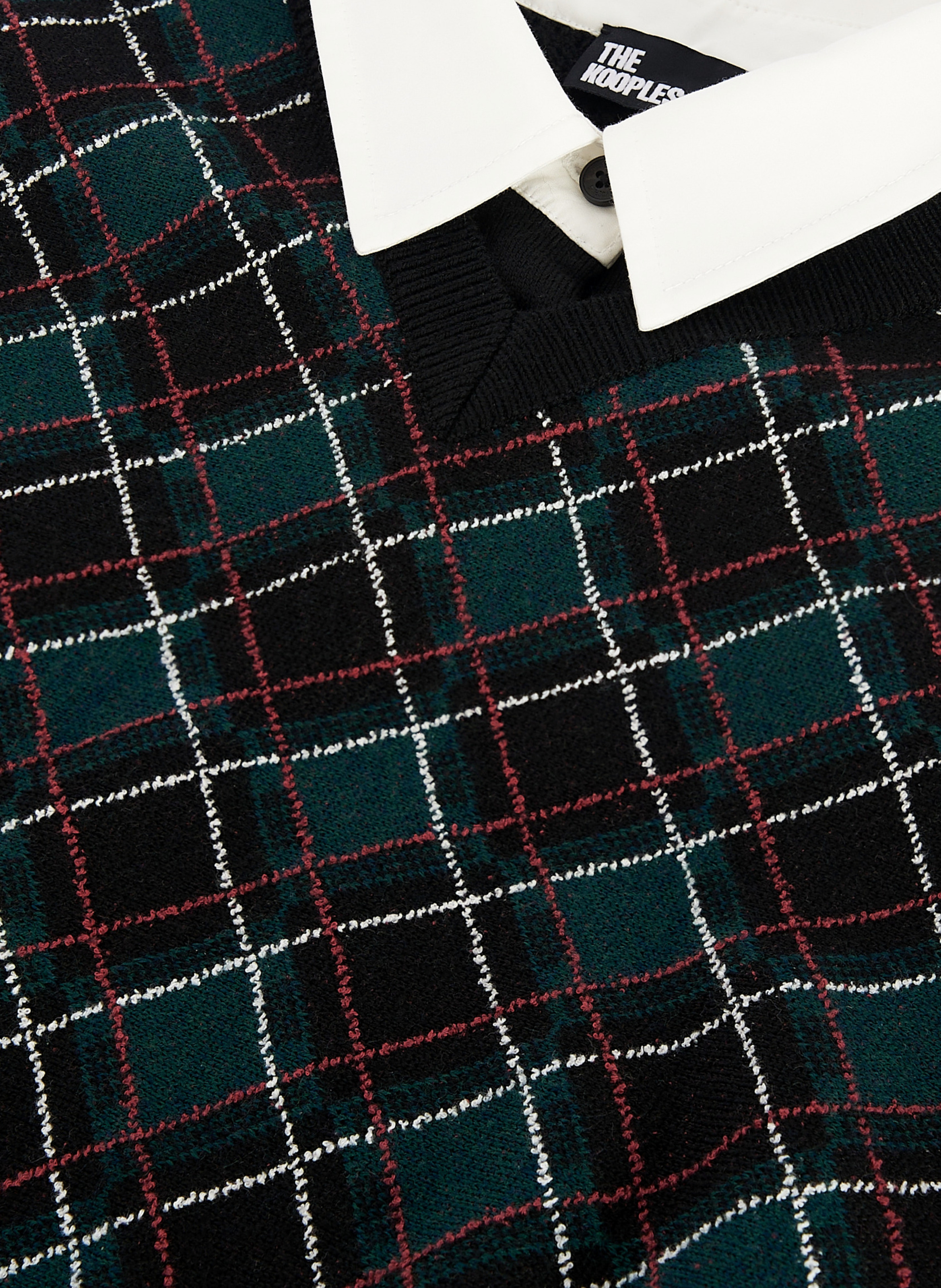 Short dress in checkered knit. THE KOOPLES Black