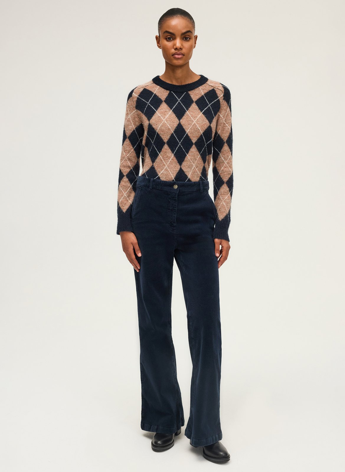 Broek met wijd uitlopende pijpen | katoenblend PABLO Blauw