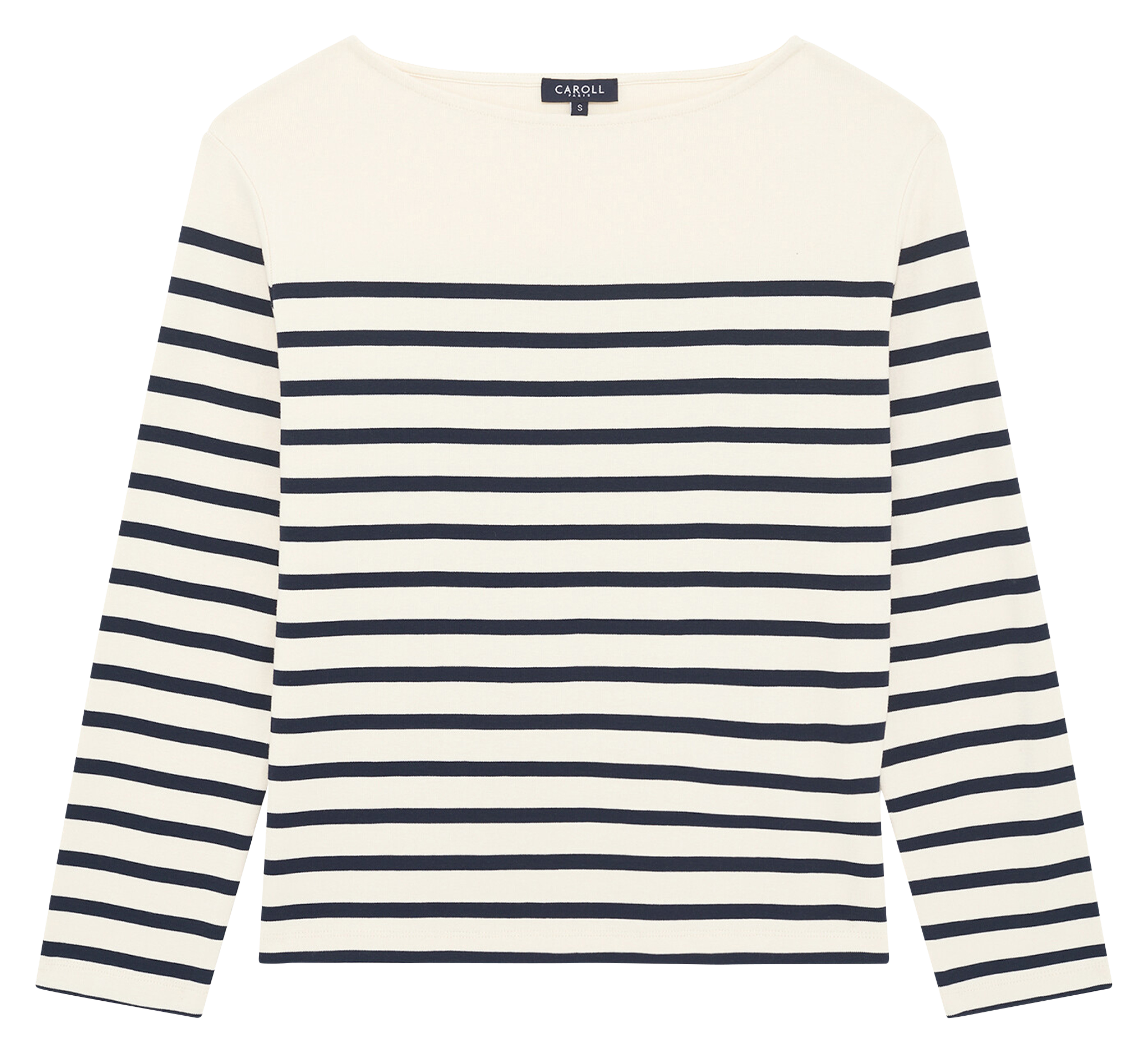 Boat-neck cotton T-shirt CAROLL Blue