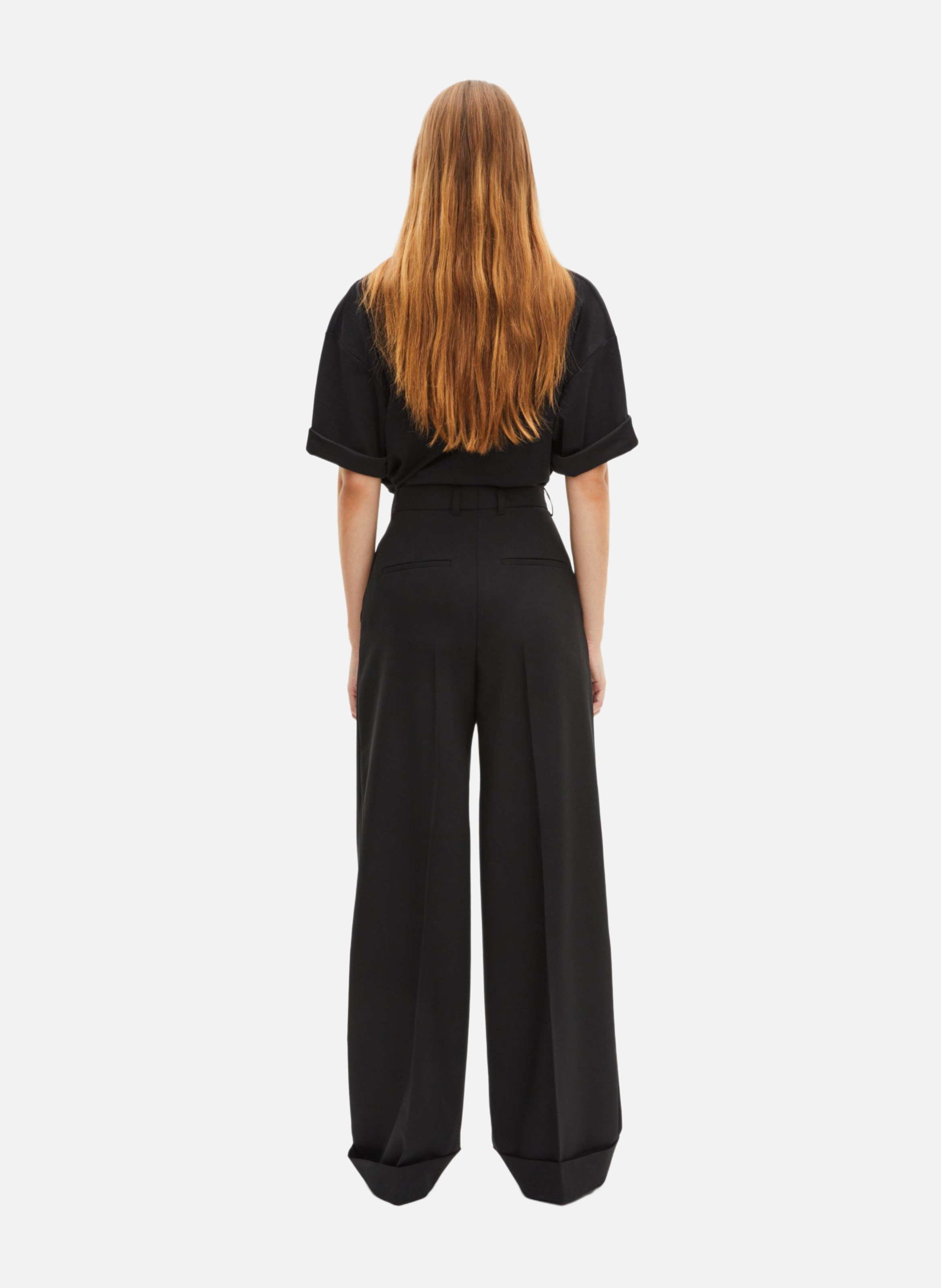 Wide-leg trousers with cuffs THE KOOPLES Black
