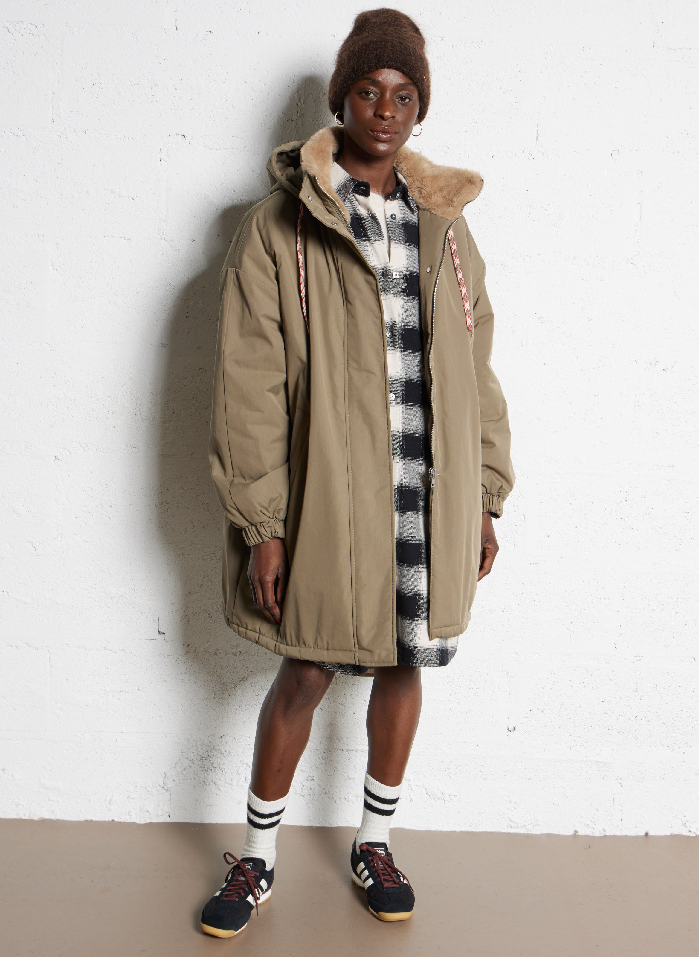Oversized parka van gemengd katoen BELLEROSE Beige
