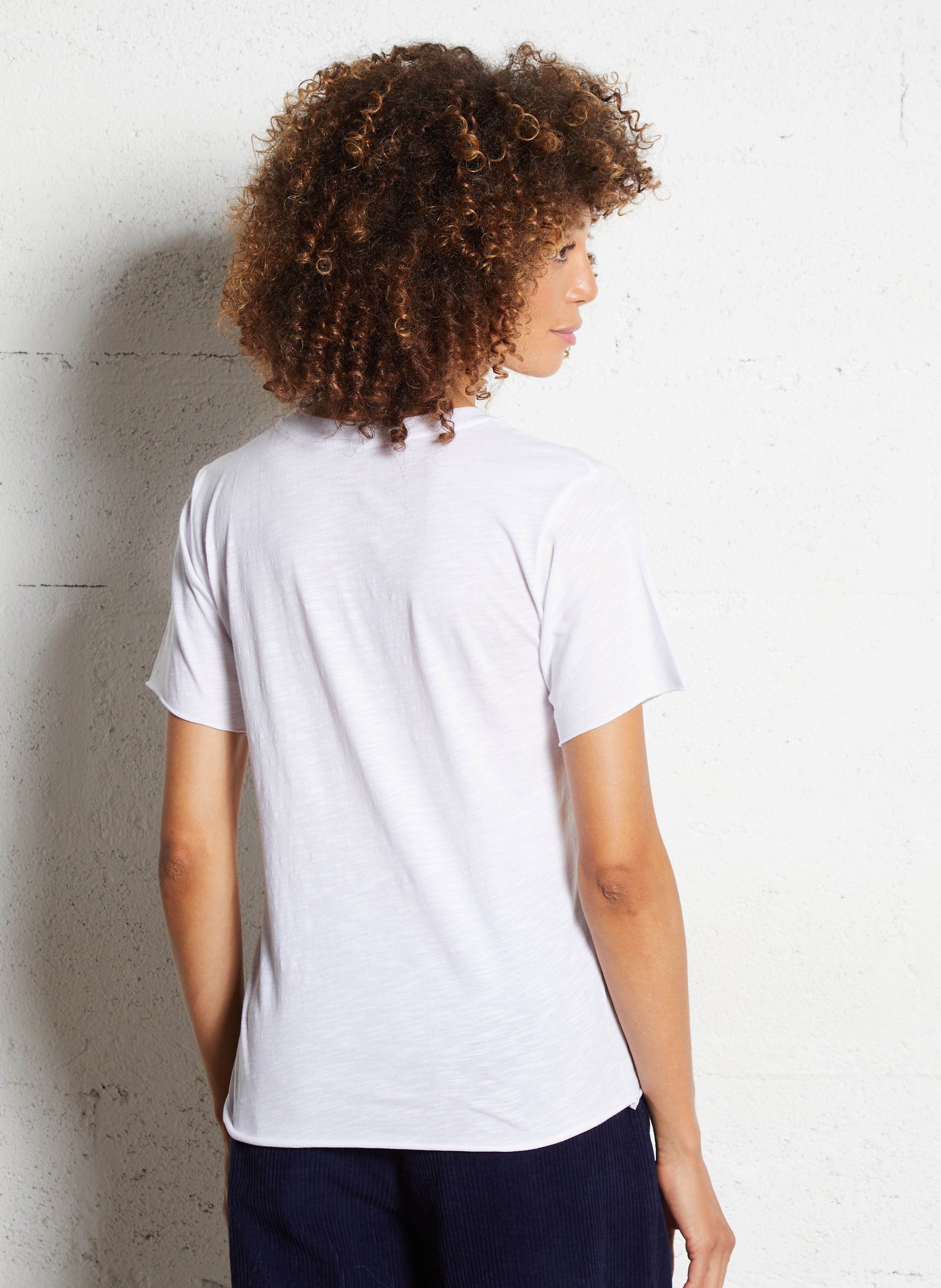 T-shirt van biokatoen met ronde hals LEON & HARPER Wit