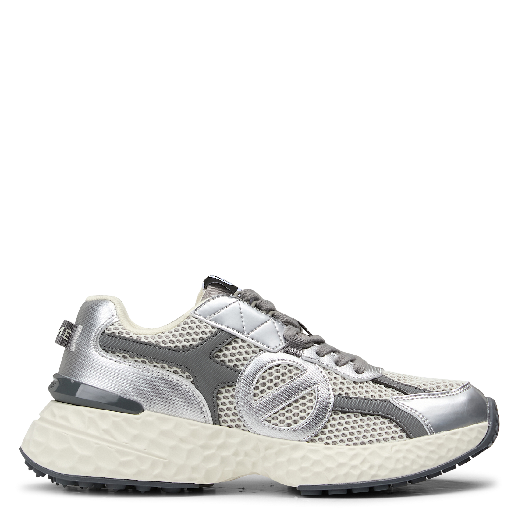 Baskets basses à lacets métallisées NO NAME Argent