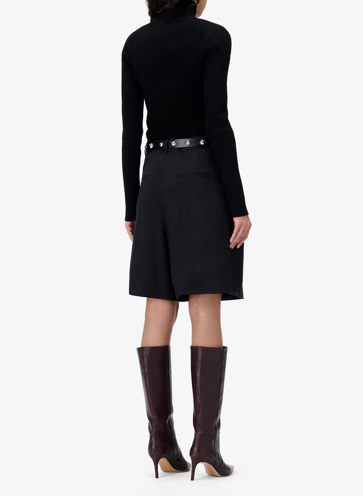 Short long large woolen sweater IRO Black