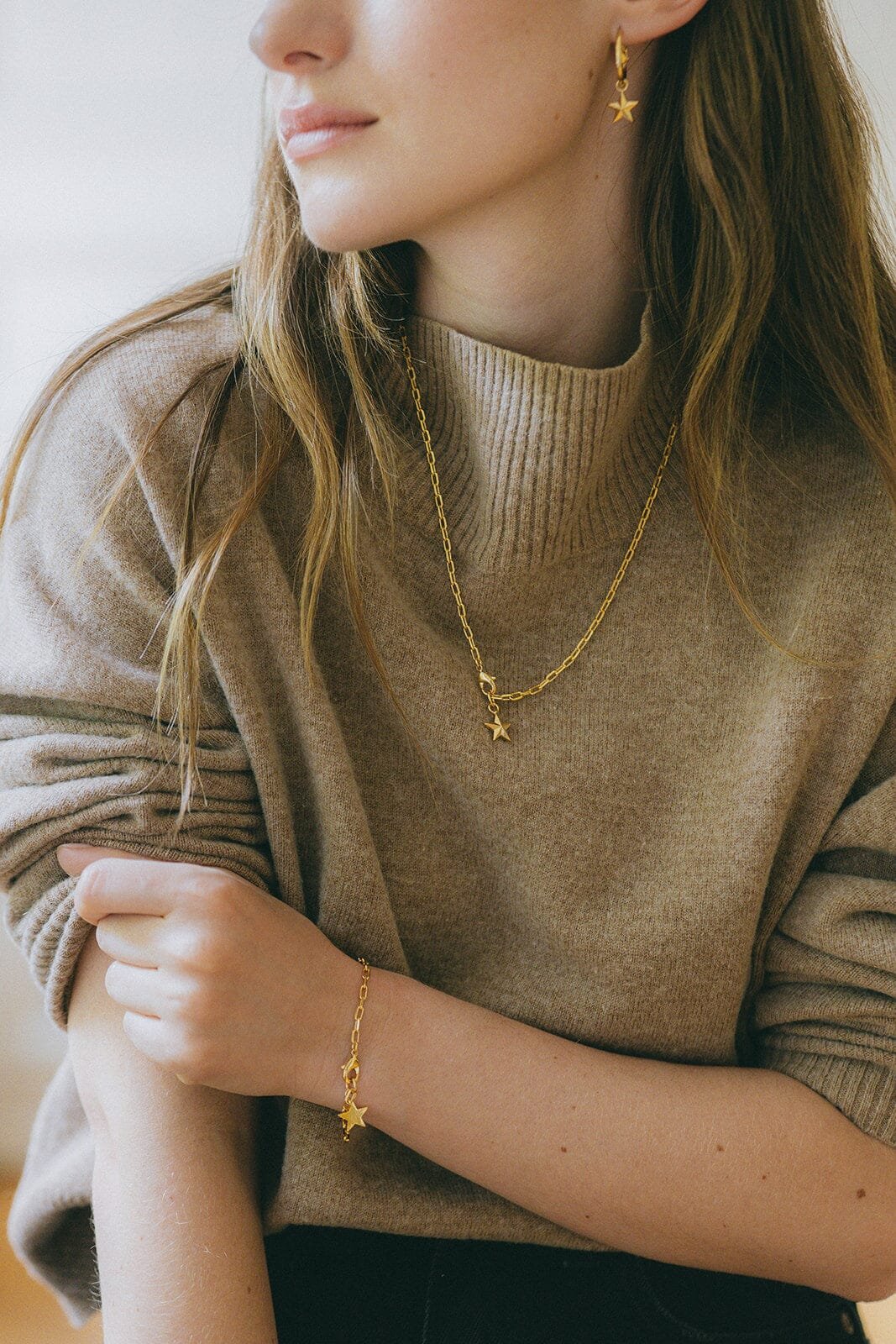 CLÉIA - mini star hoop earrings with fine gold plating MONSIEUR SIMONE Silver