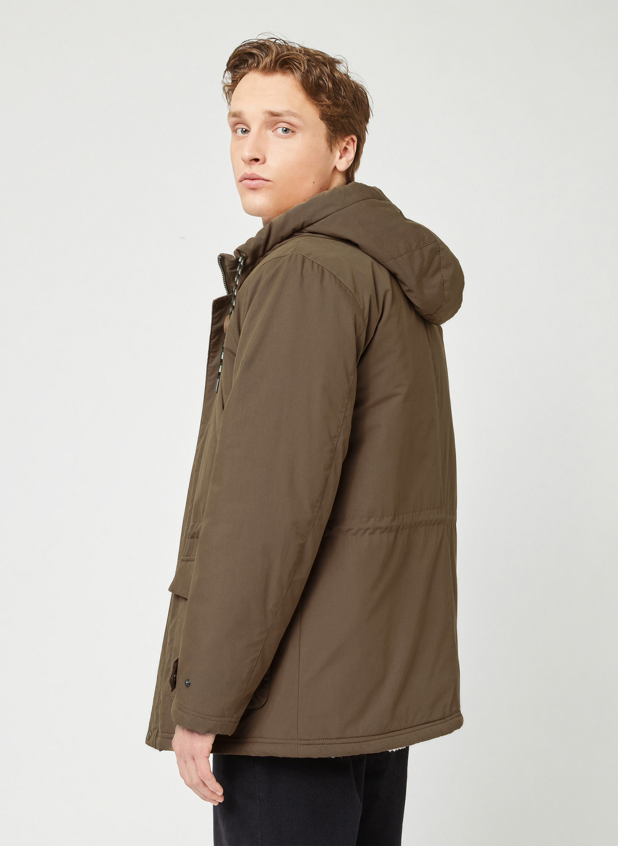 Parka unie intérieur matelassé à capuche FAGUO Kaki